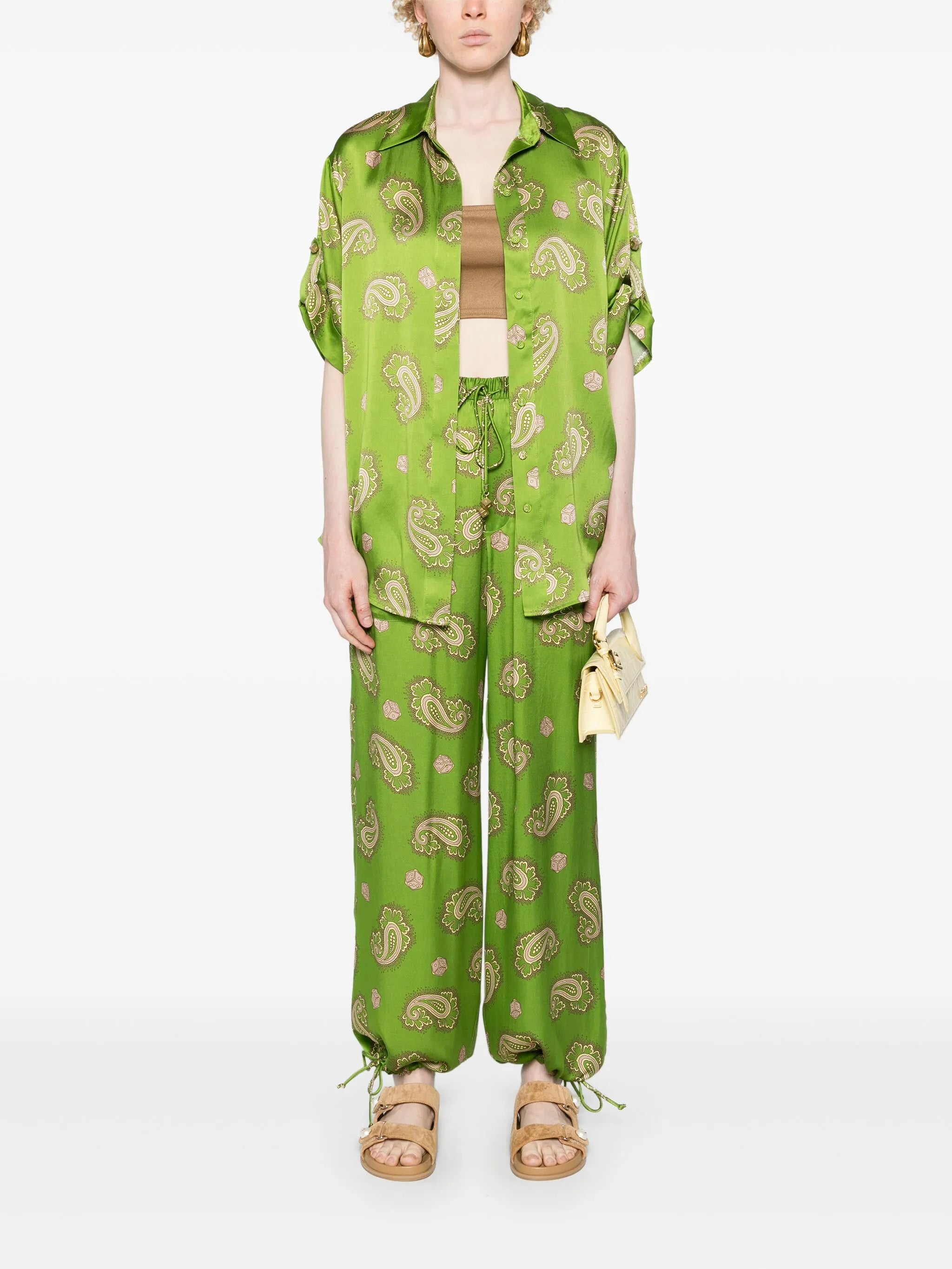 Dice paisly-print silk shirt