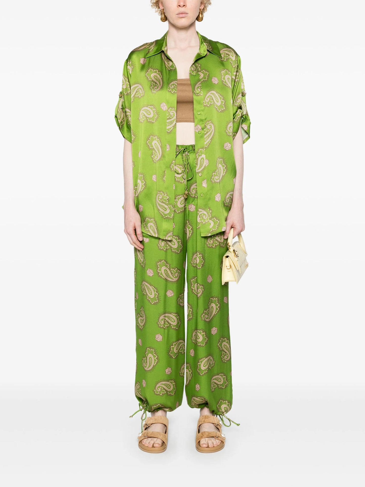 Dice paisly-print silk shirt