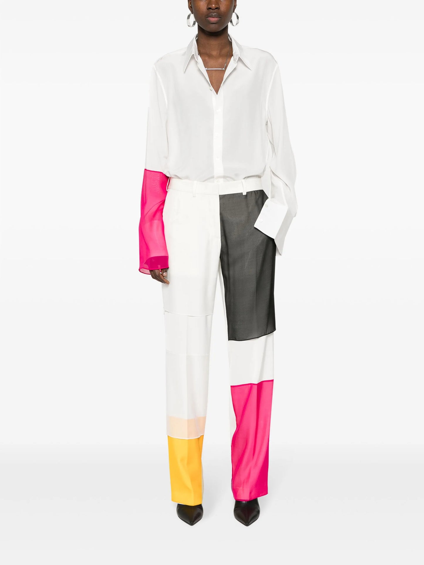 patchwork silk shirt