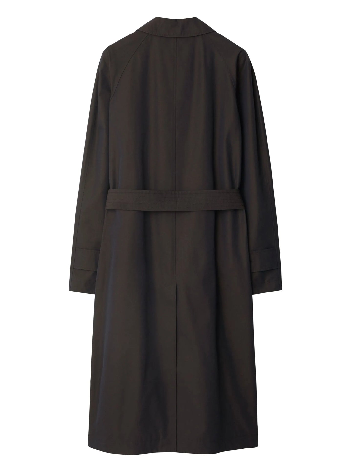 belted changeant-cotton car coat