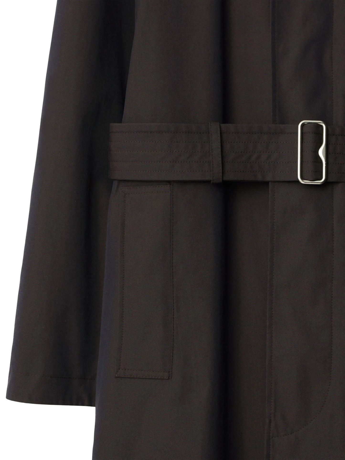 belted changeant-cotton car coat