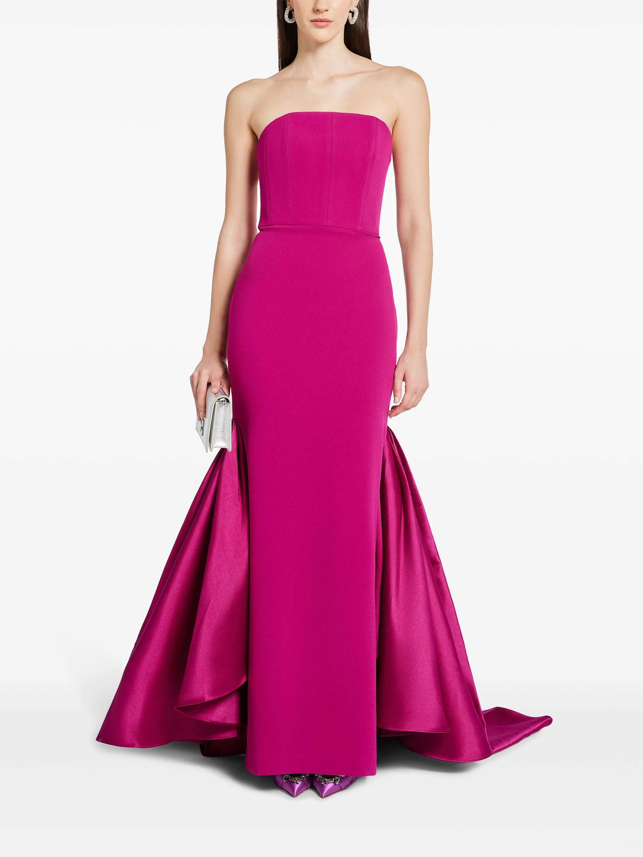 Jodi draped strapless gown