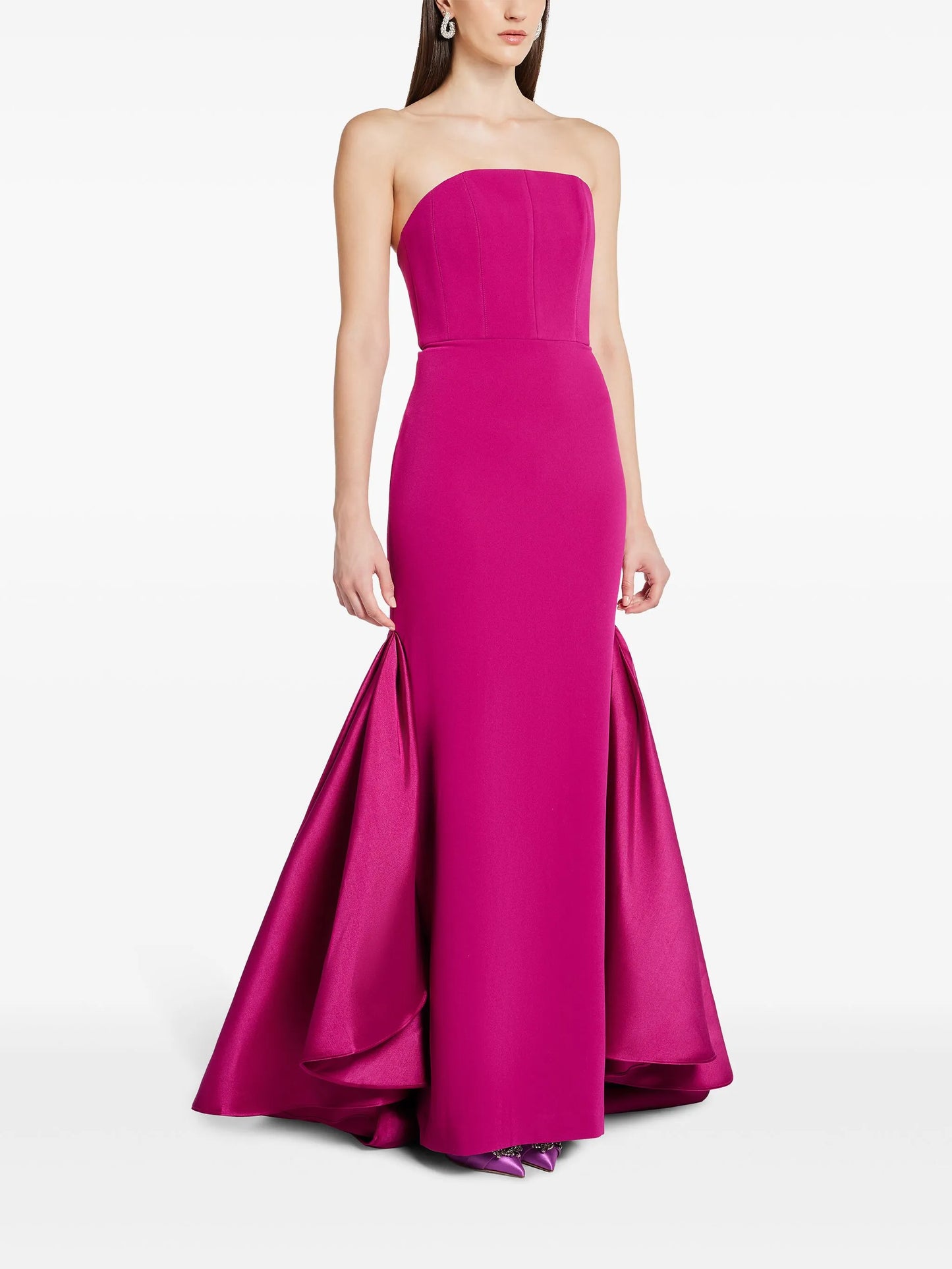 Jodi draped strapless gown