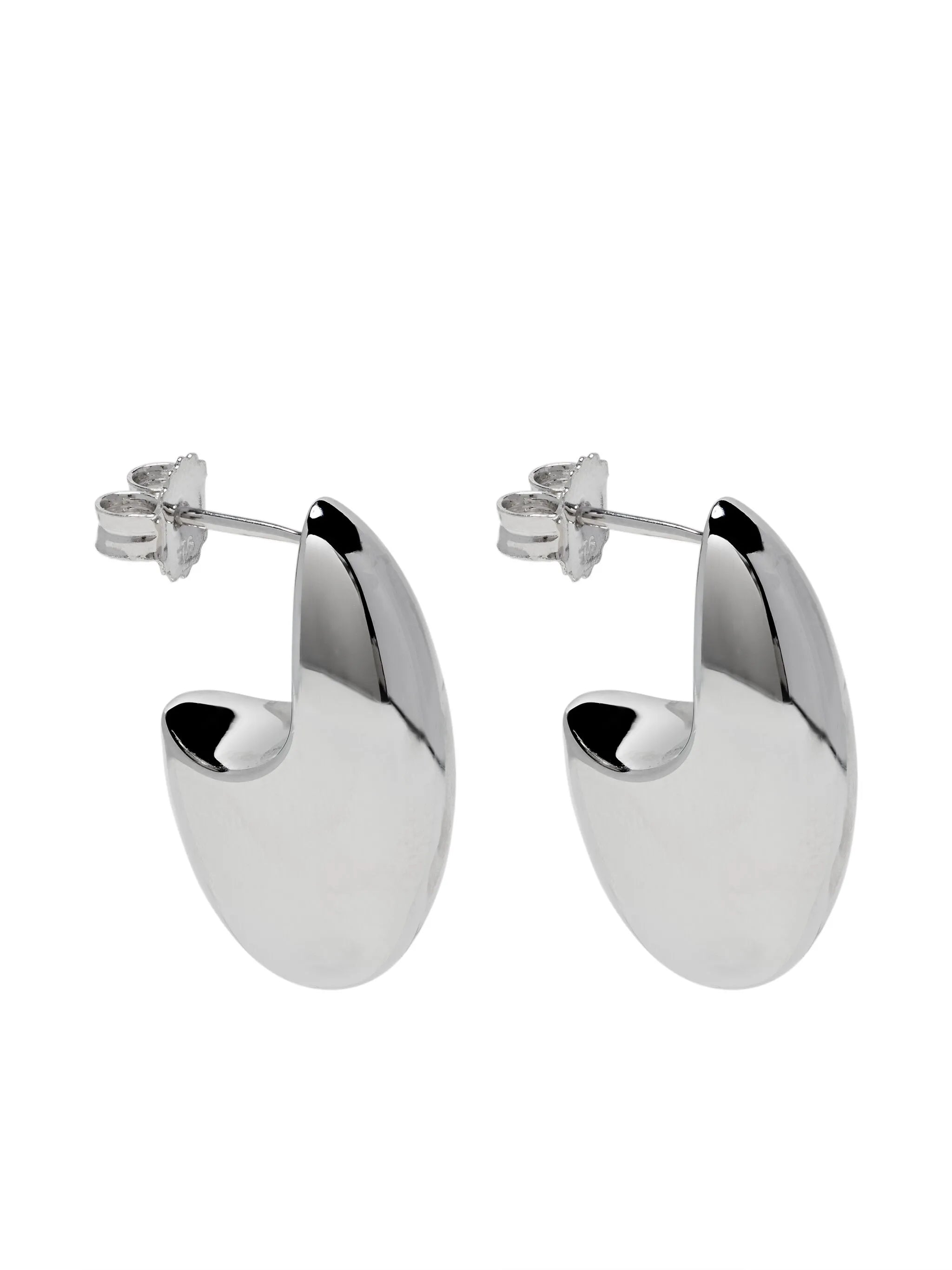 Pebble polished-finish earrings