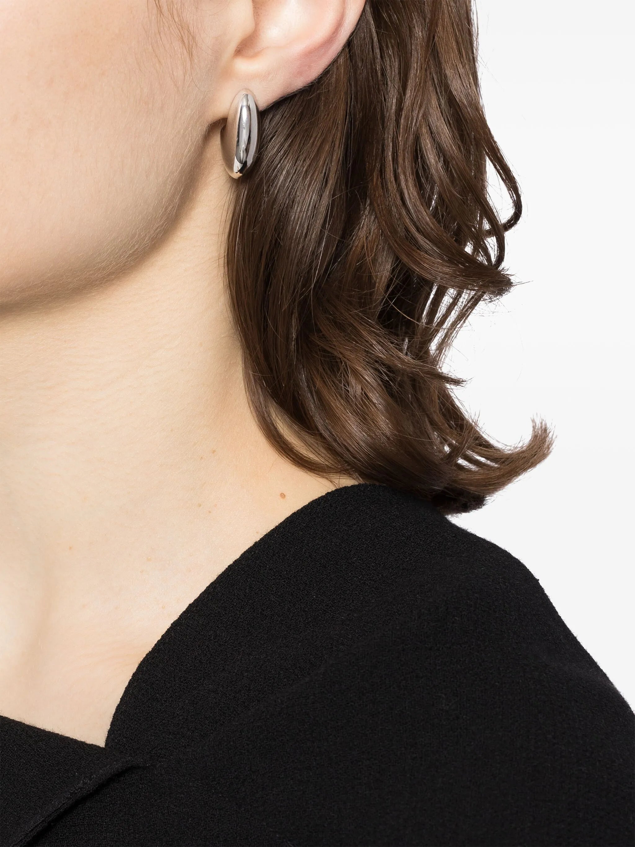 Pebble polished-finish earrings