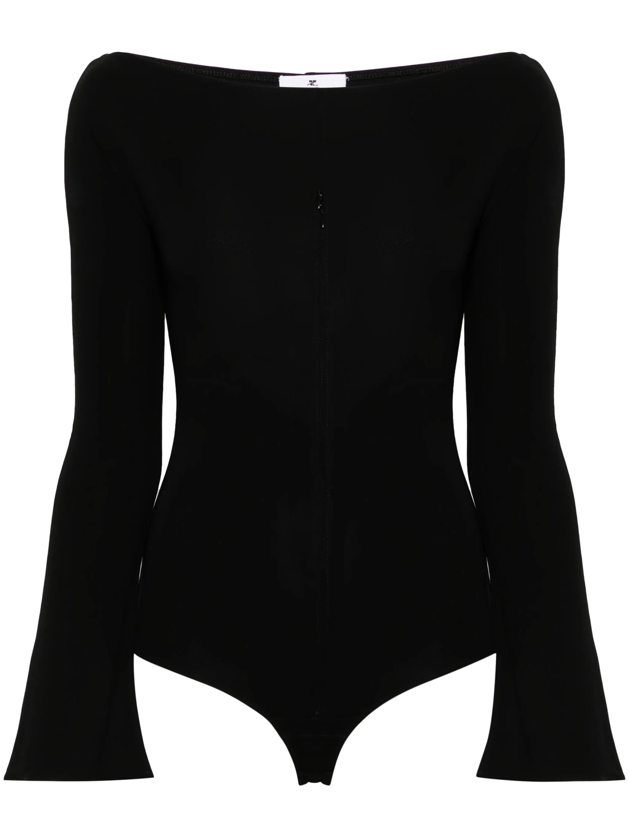 zip-detail jersey bodysuit