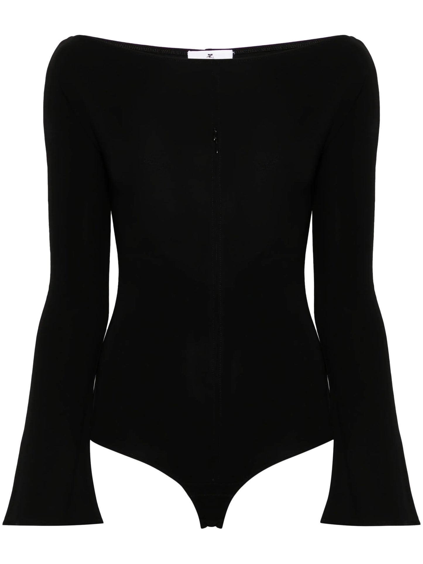 zip-detail jersey bodysuit