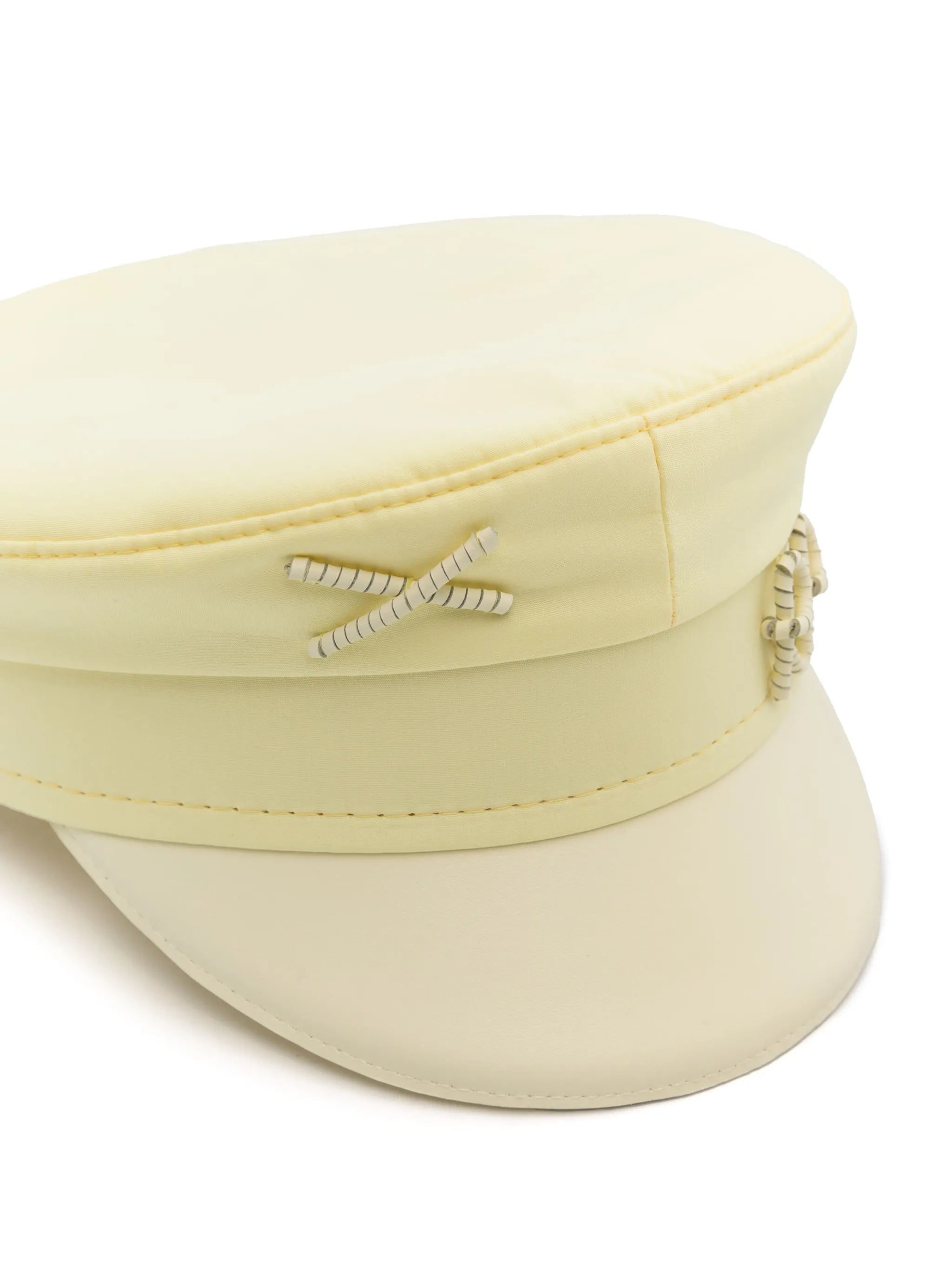 monogram-appliqué cotton bakerboy cap