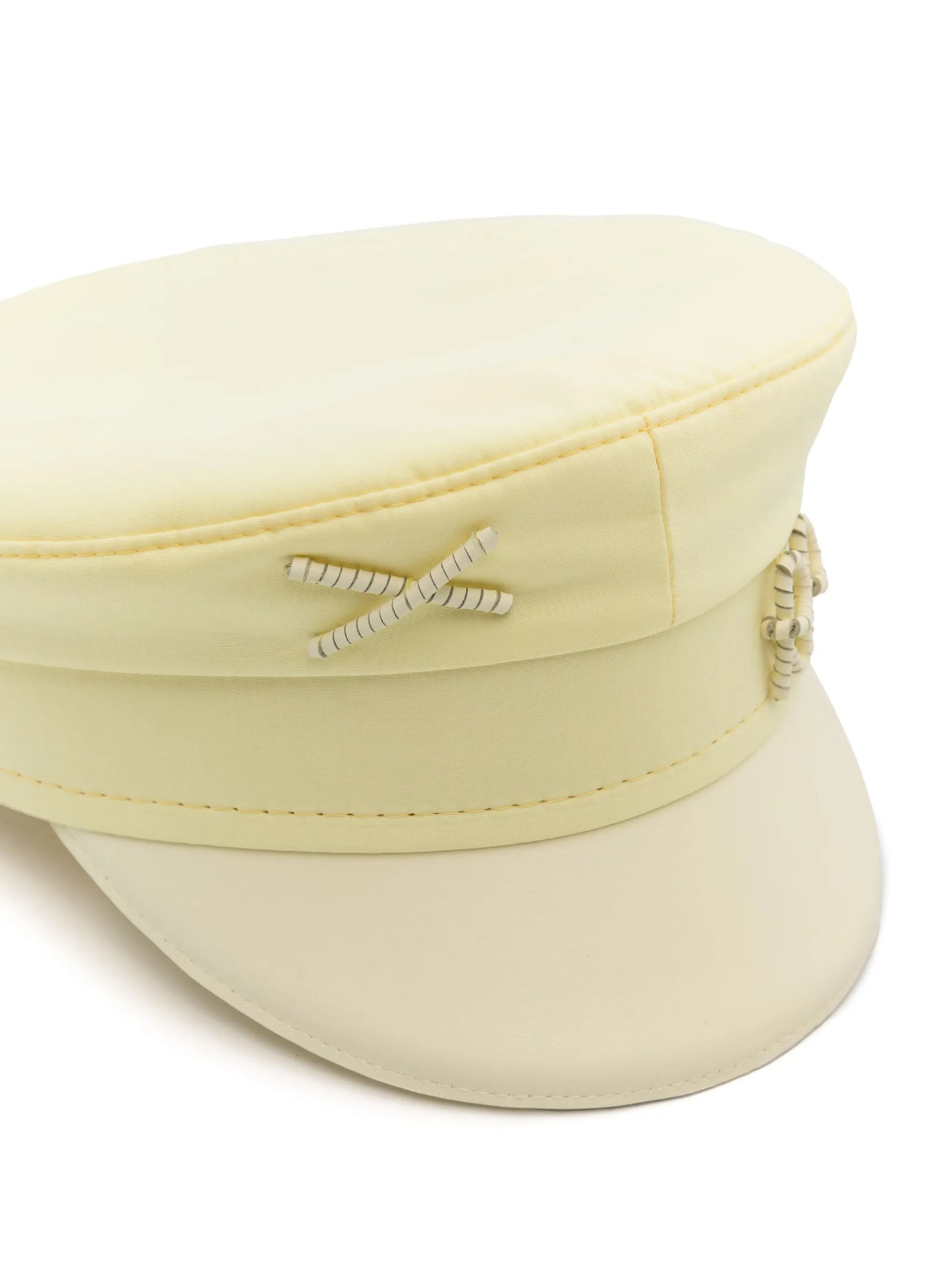 monogram-appliqué cotton bakerboy cap