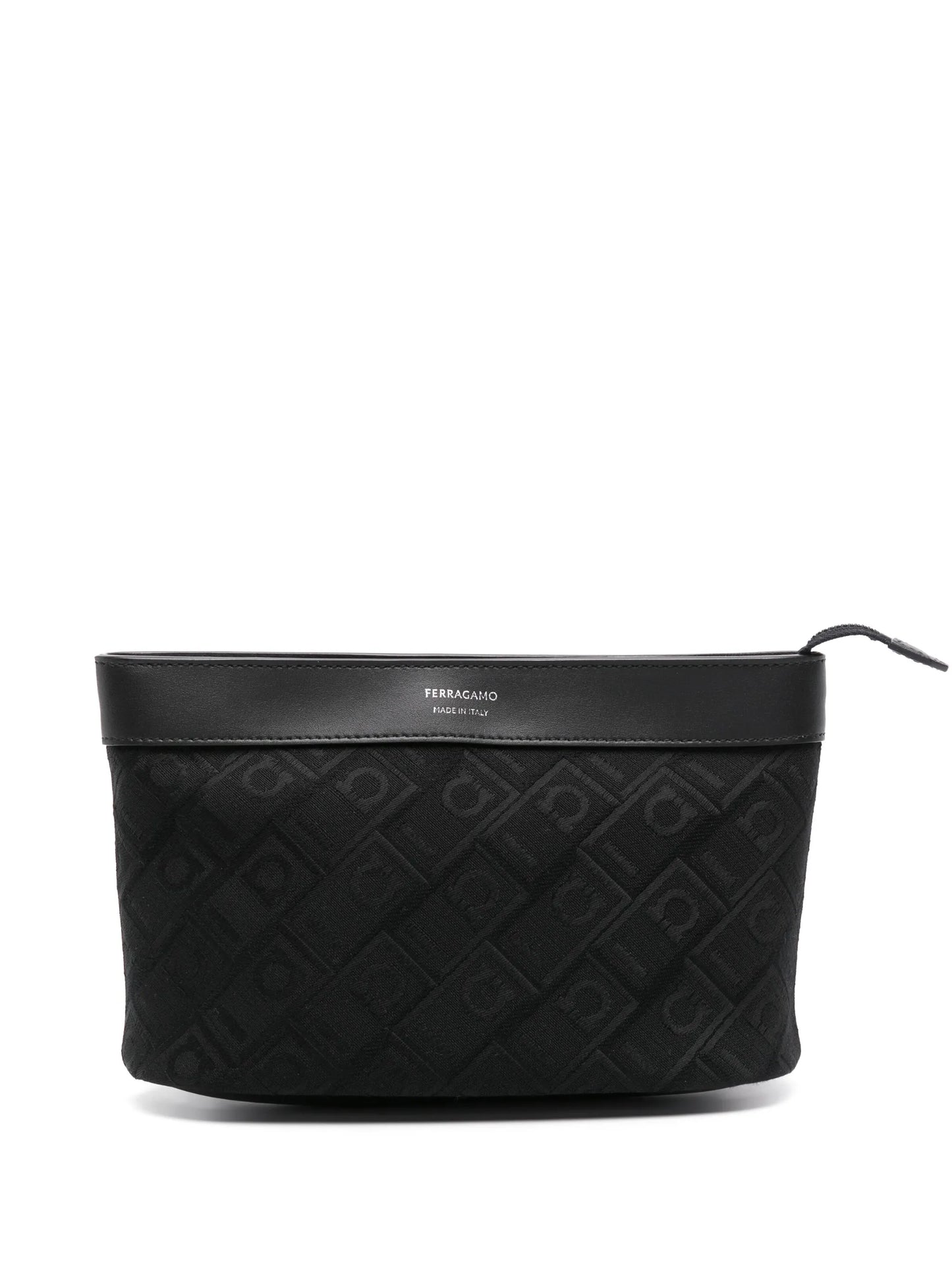 logo-jacquard clutch bag