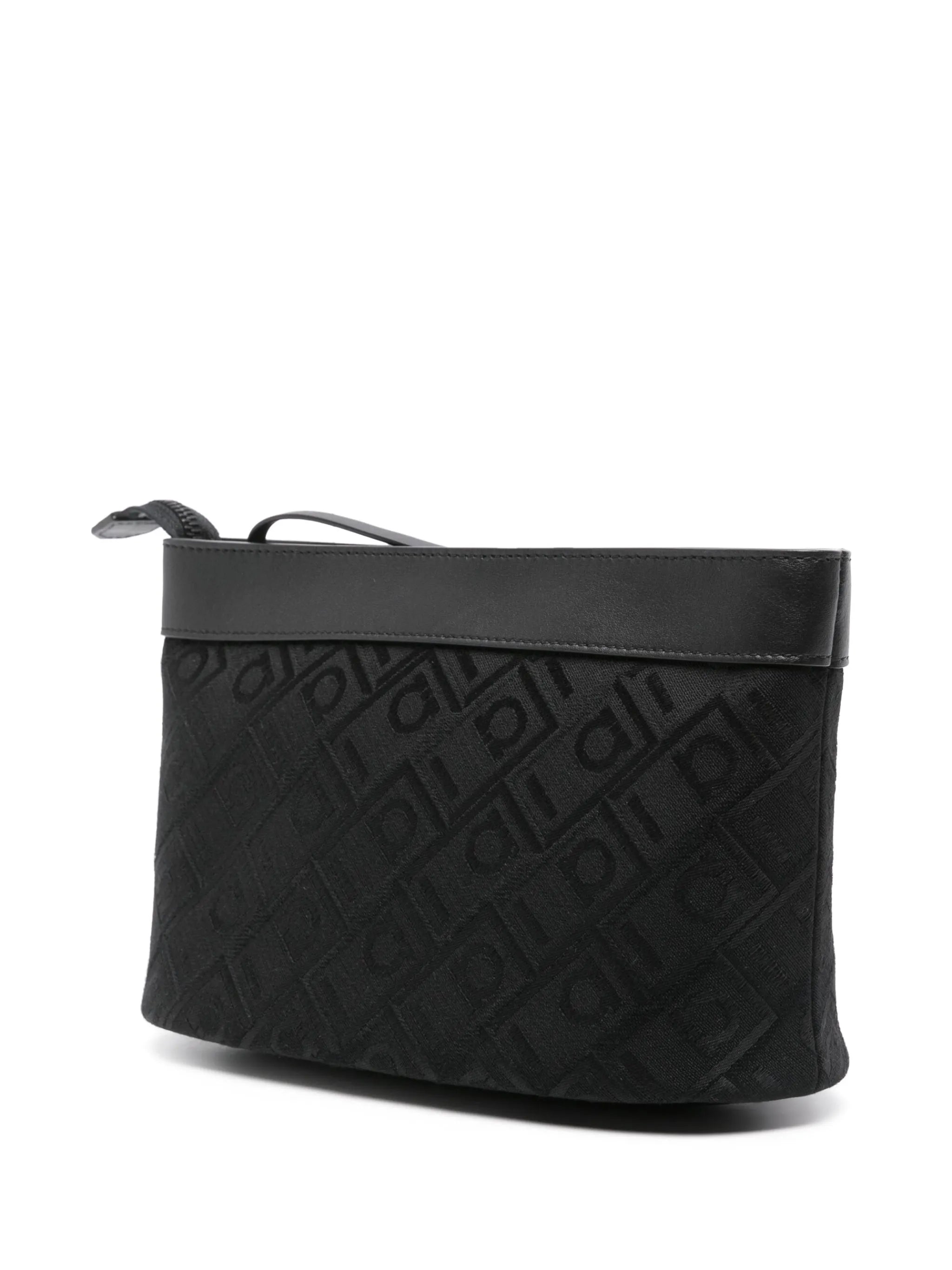 logo-jacquard clutch bag