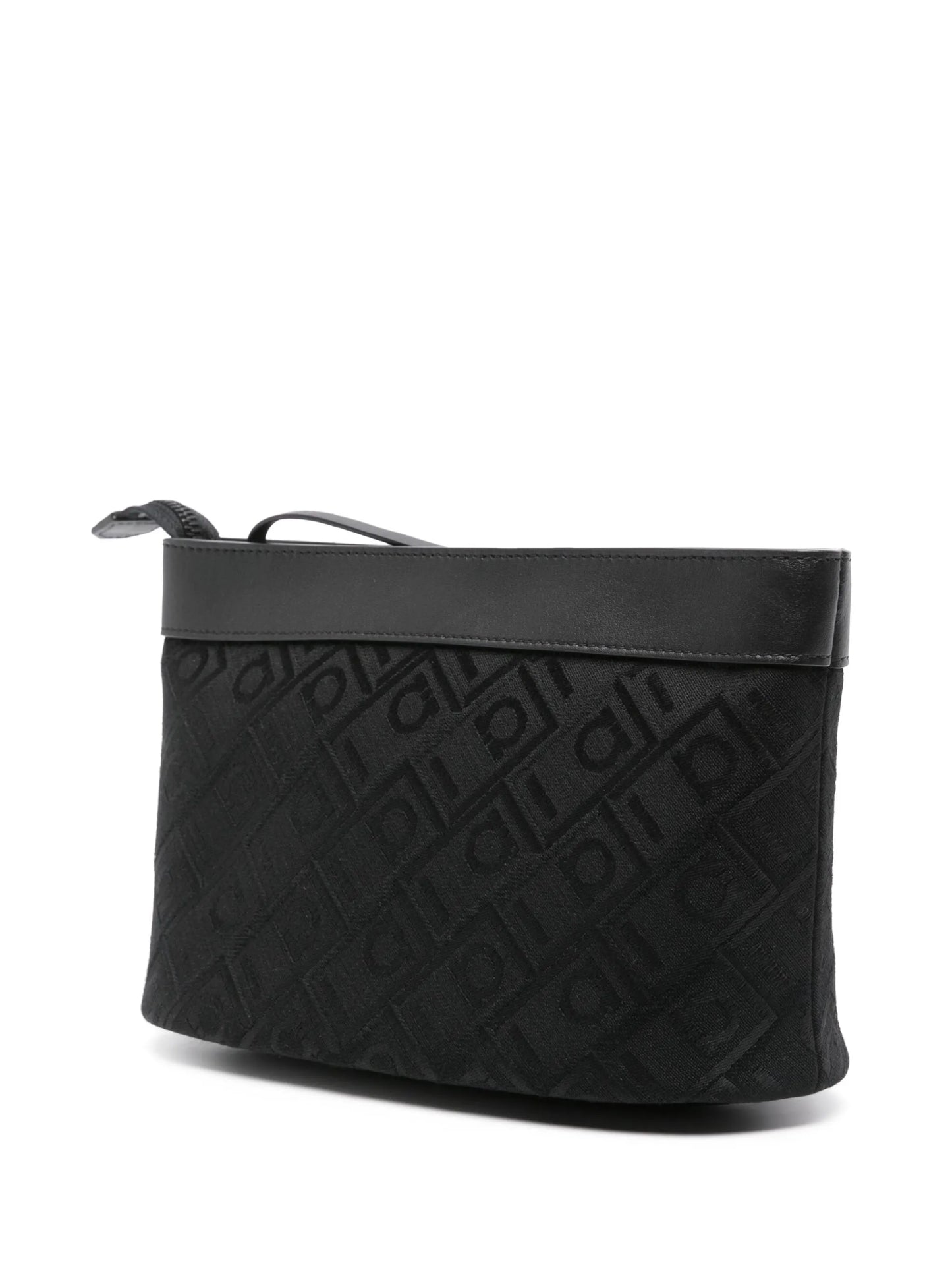 logo-jacquard clutch bag