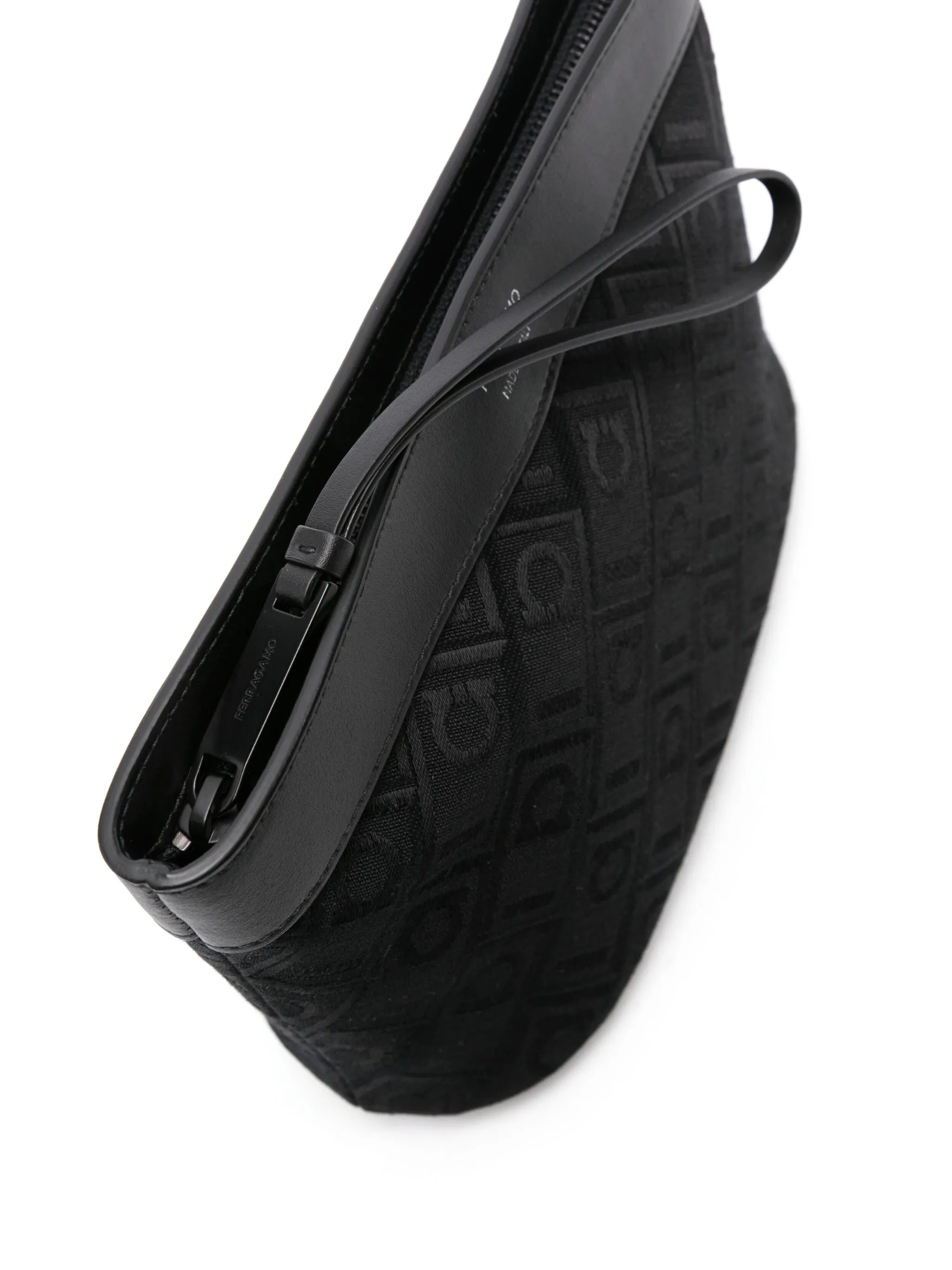 logo-jacquard clutch bag