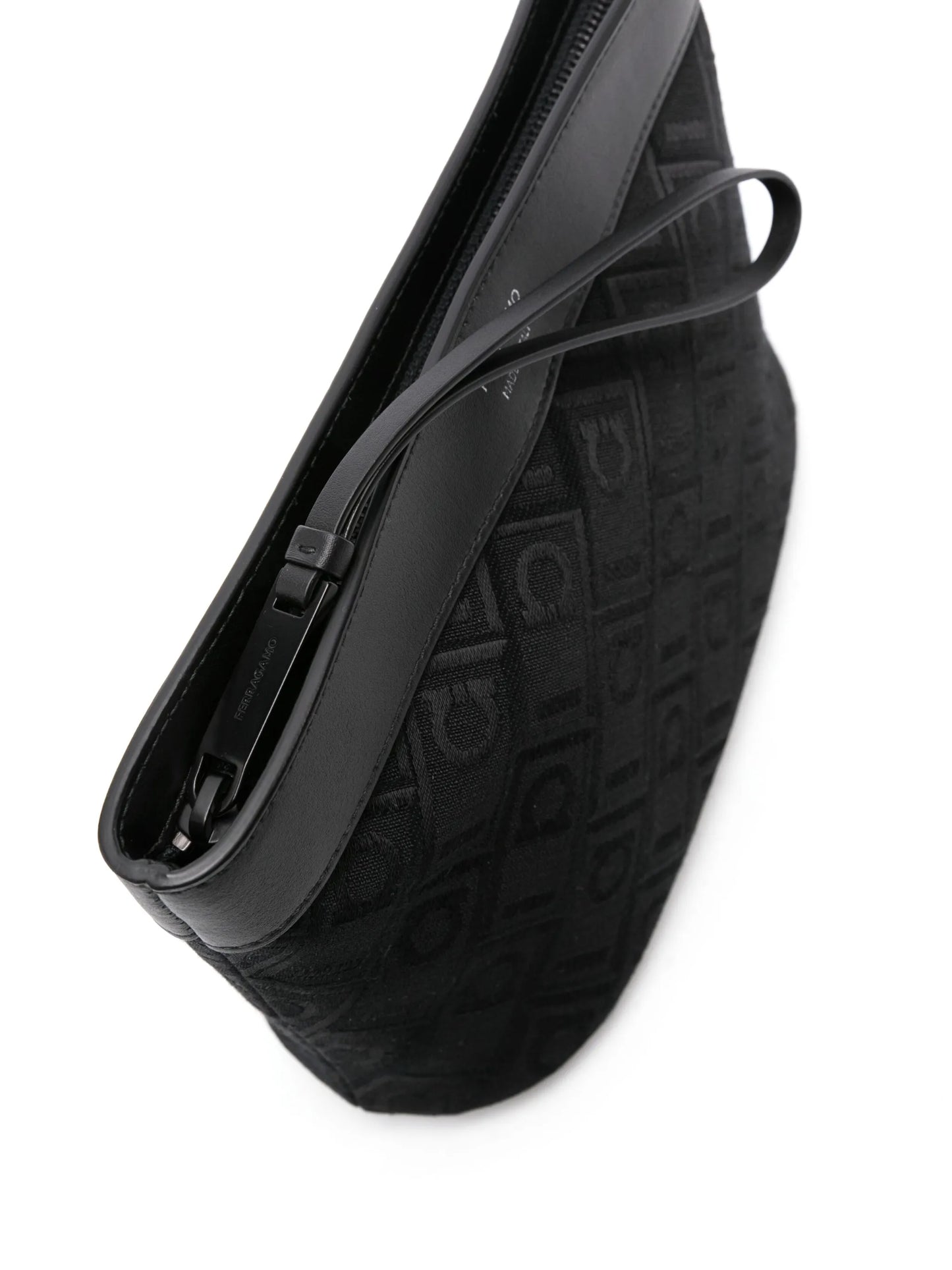 logo-jacquard clutch bag
