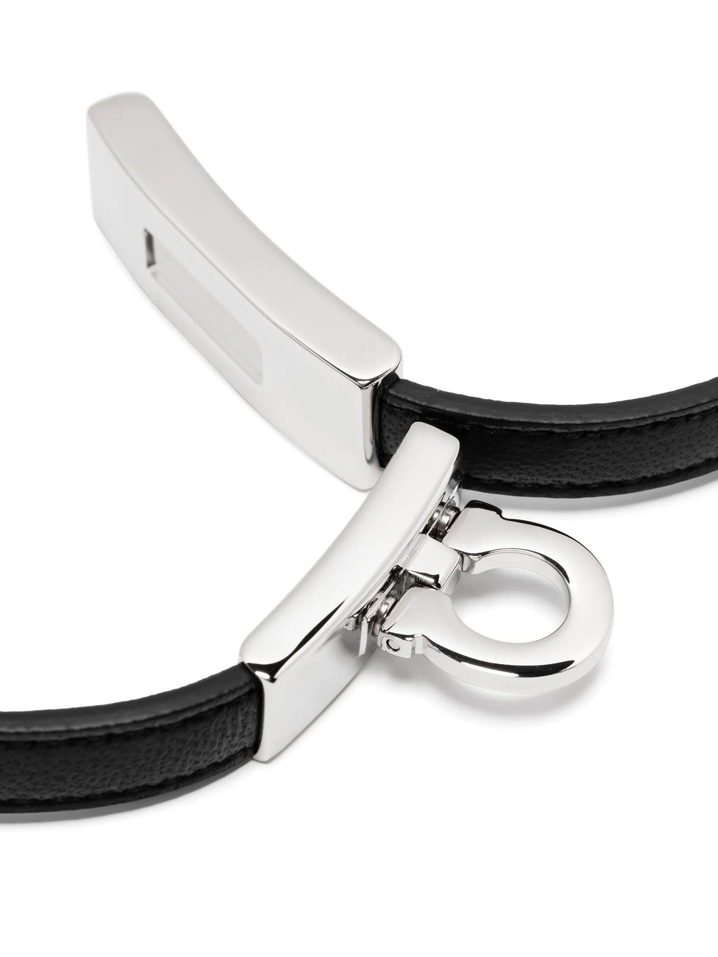 Gancini-buckle leather bracelet