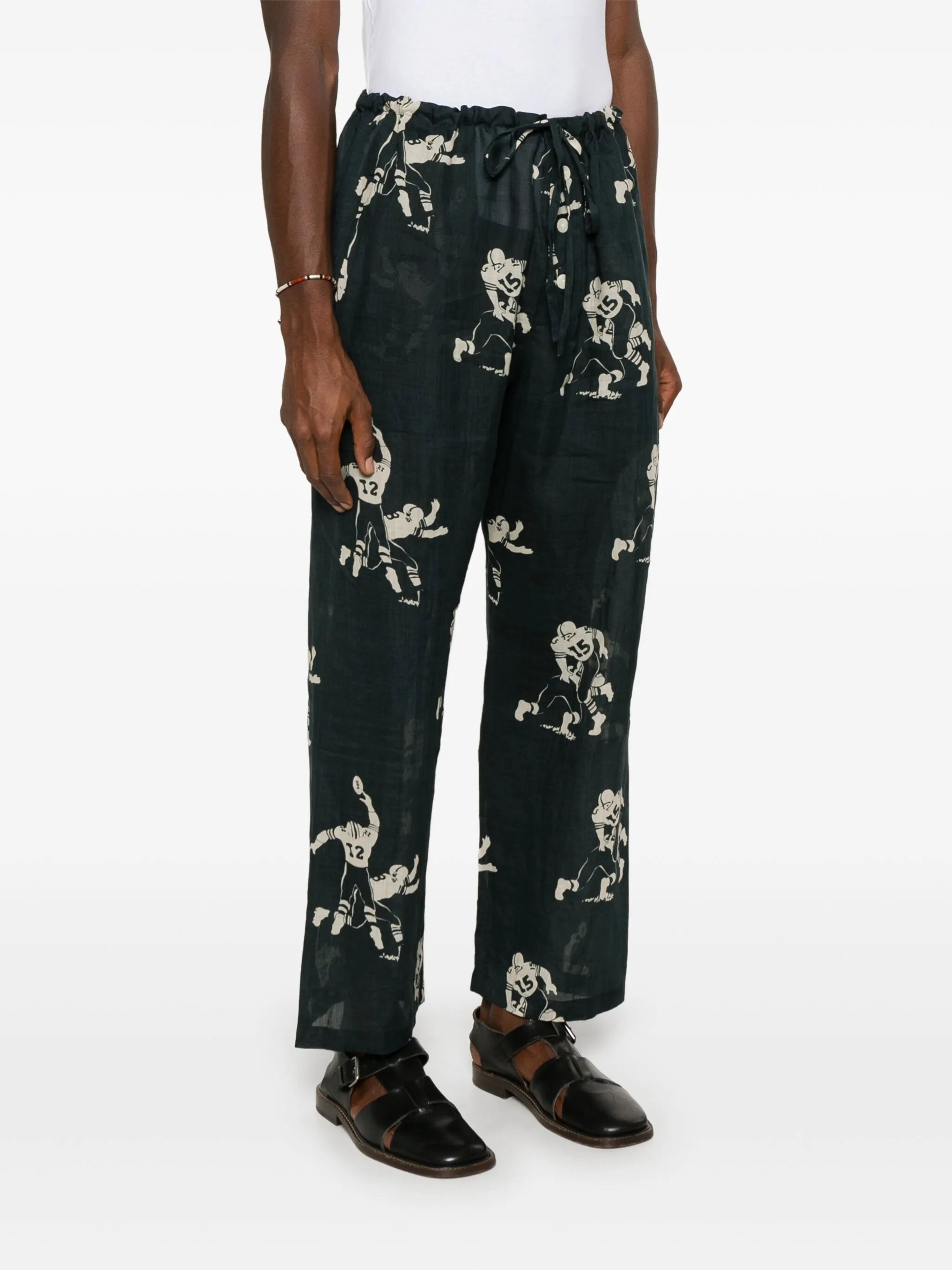 Football-pattern trousers