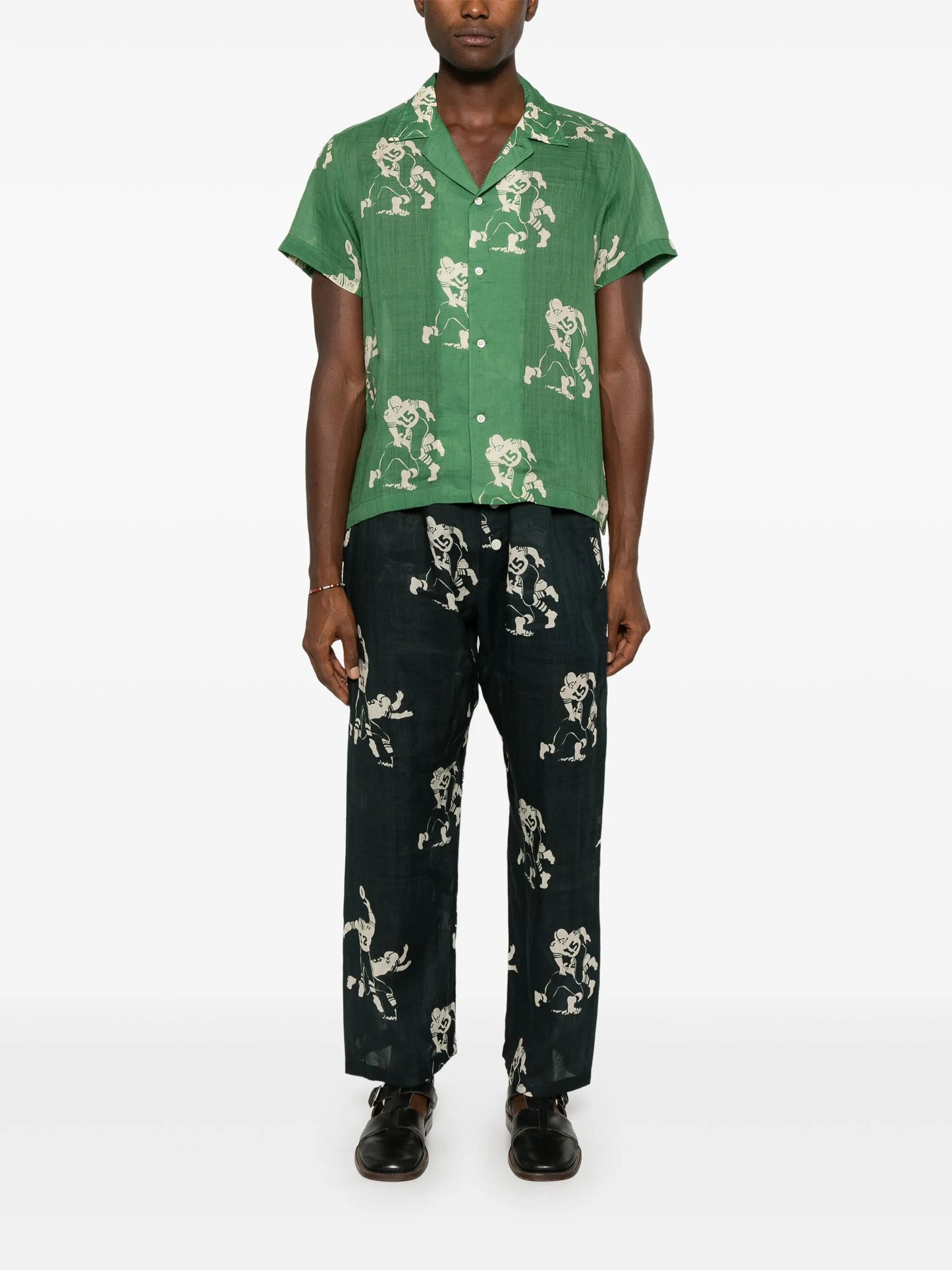 Football-pattern trousers