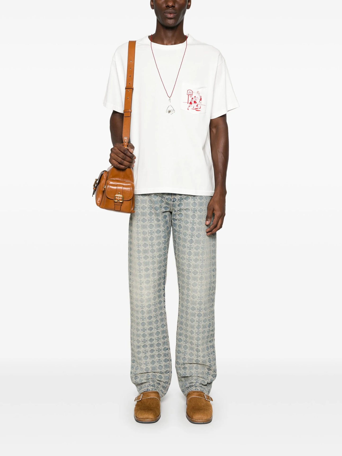 hoop-embroidered T-shirt