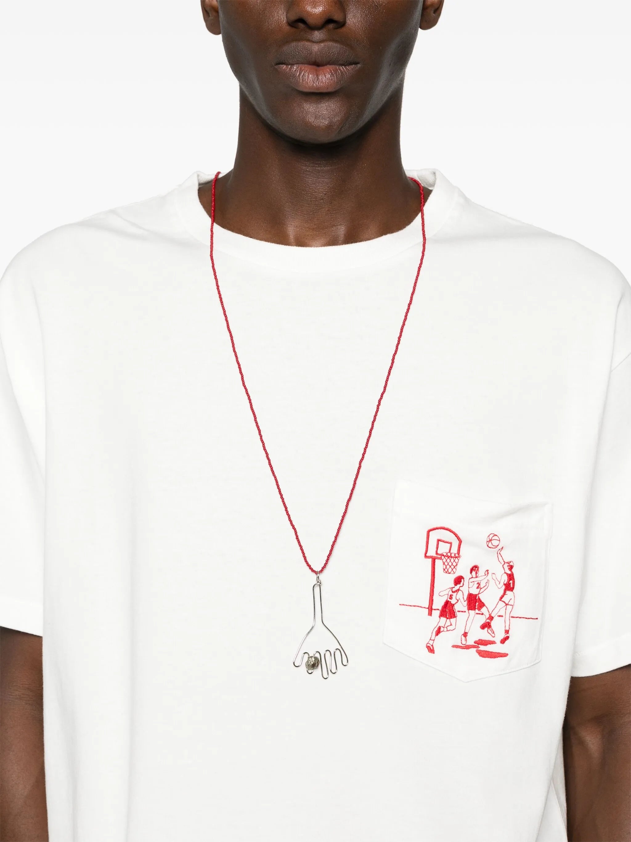 hoop-embroidered T-shirt