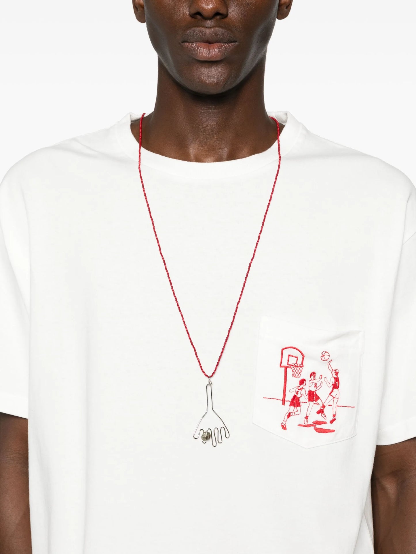 hoop-embroidered T-shirt