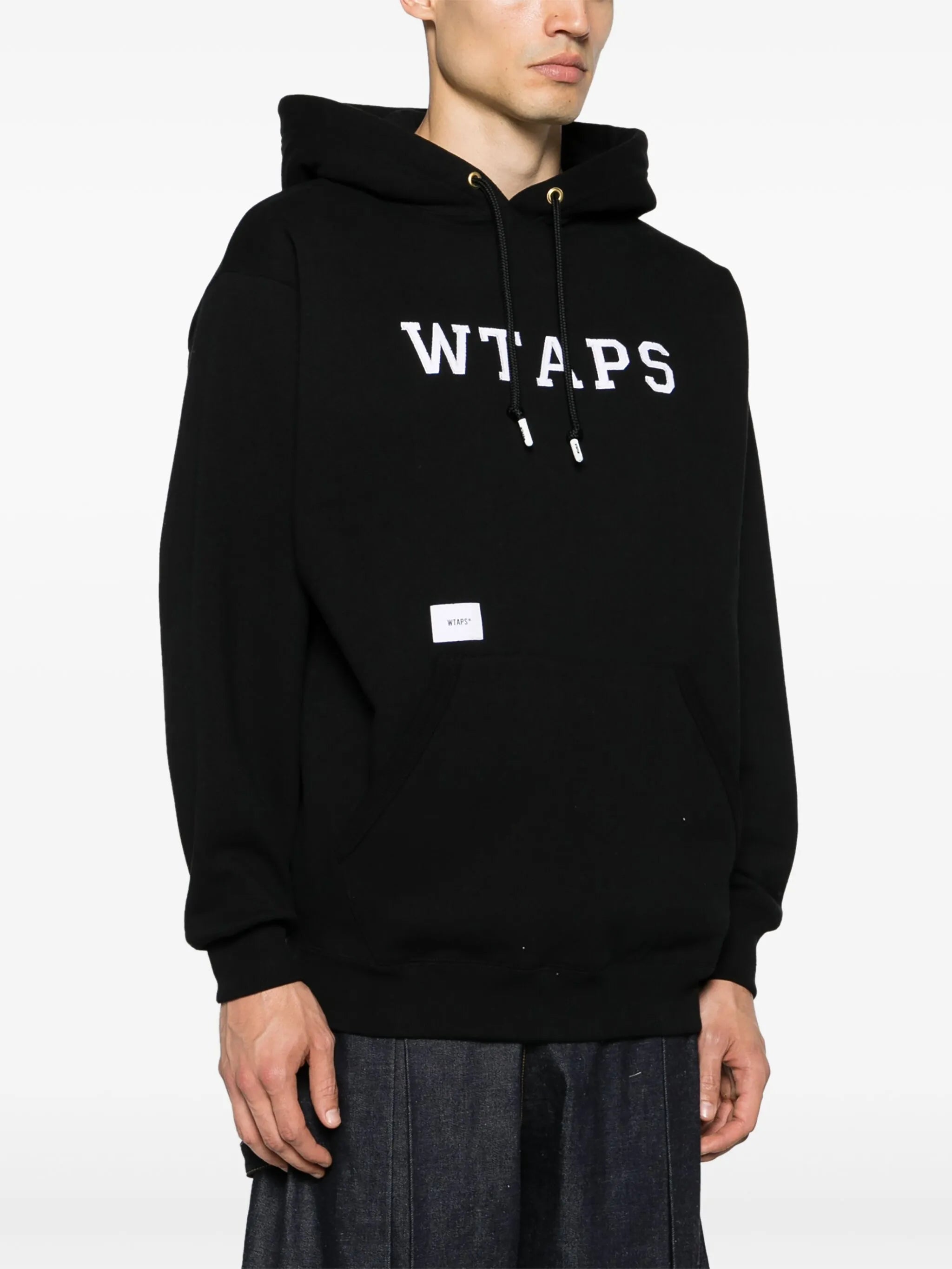 logo-patches cotton hoodie