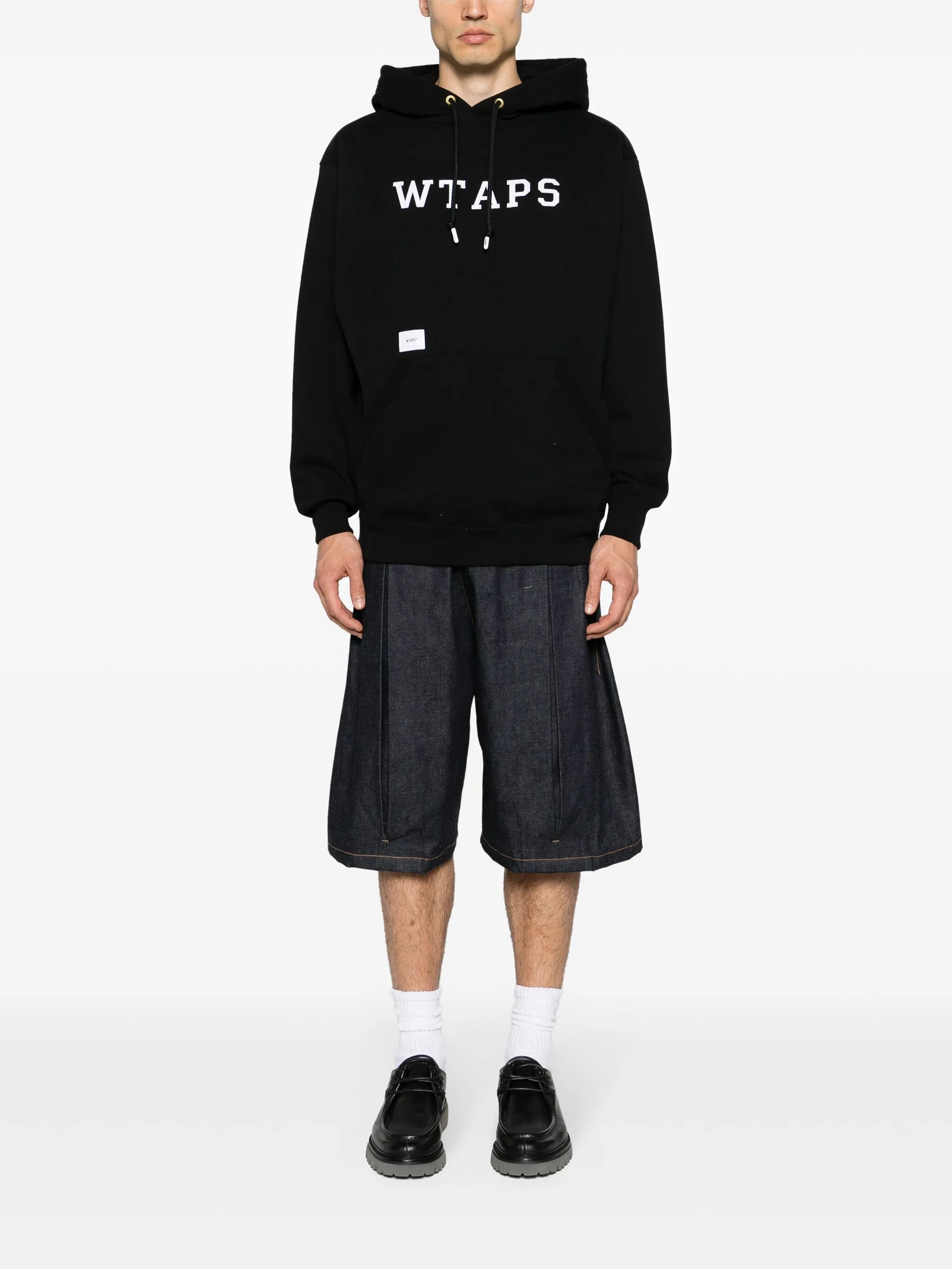 logo-patches cotton hoodie