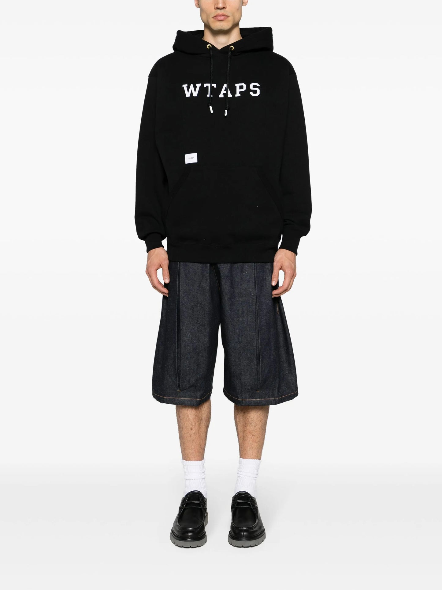 logo-patches cotton hoodie