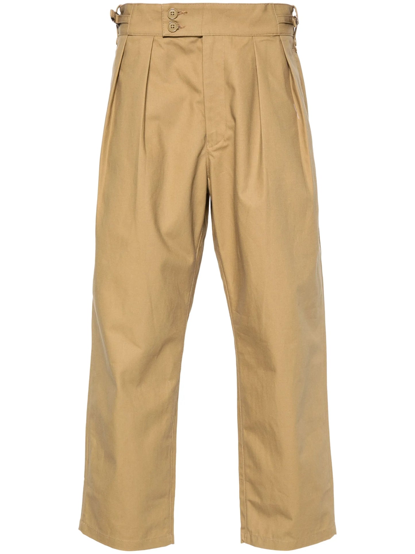 pleat-detailing cotton trousers