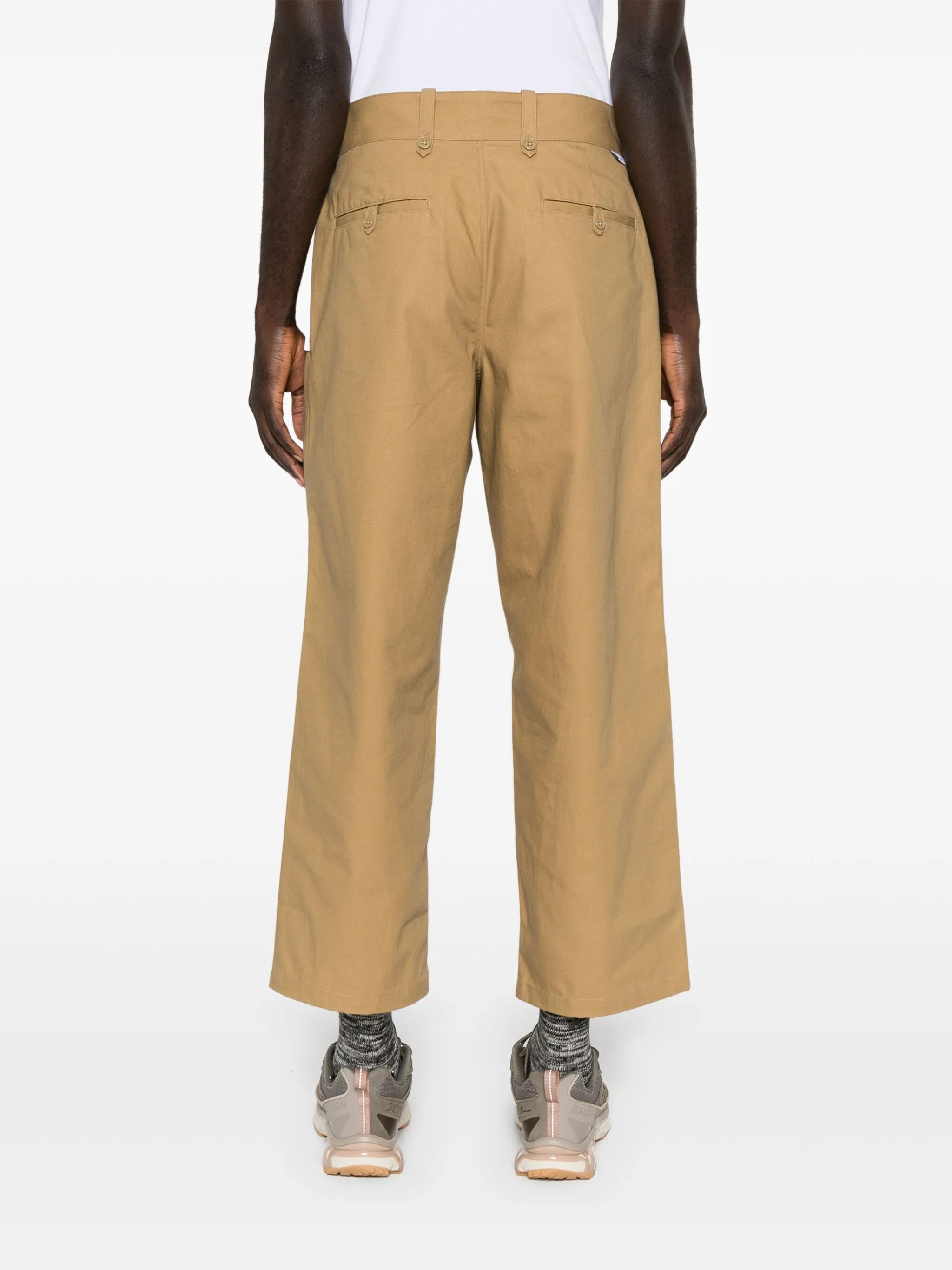 pleat-detailing cotton trousers