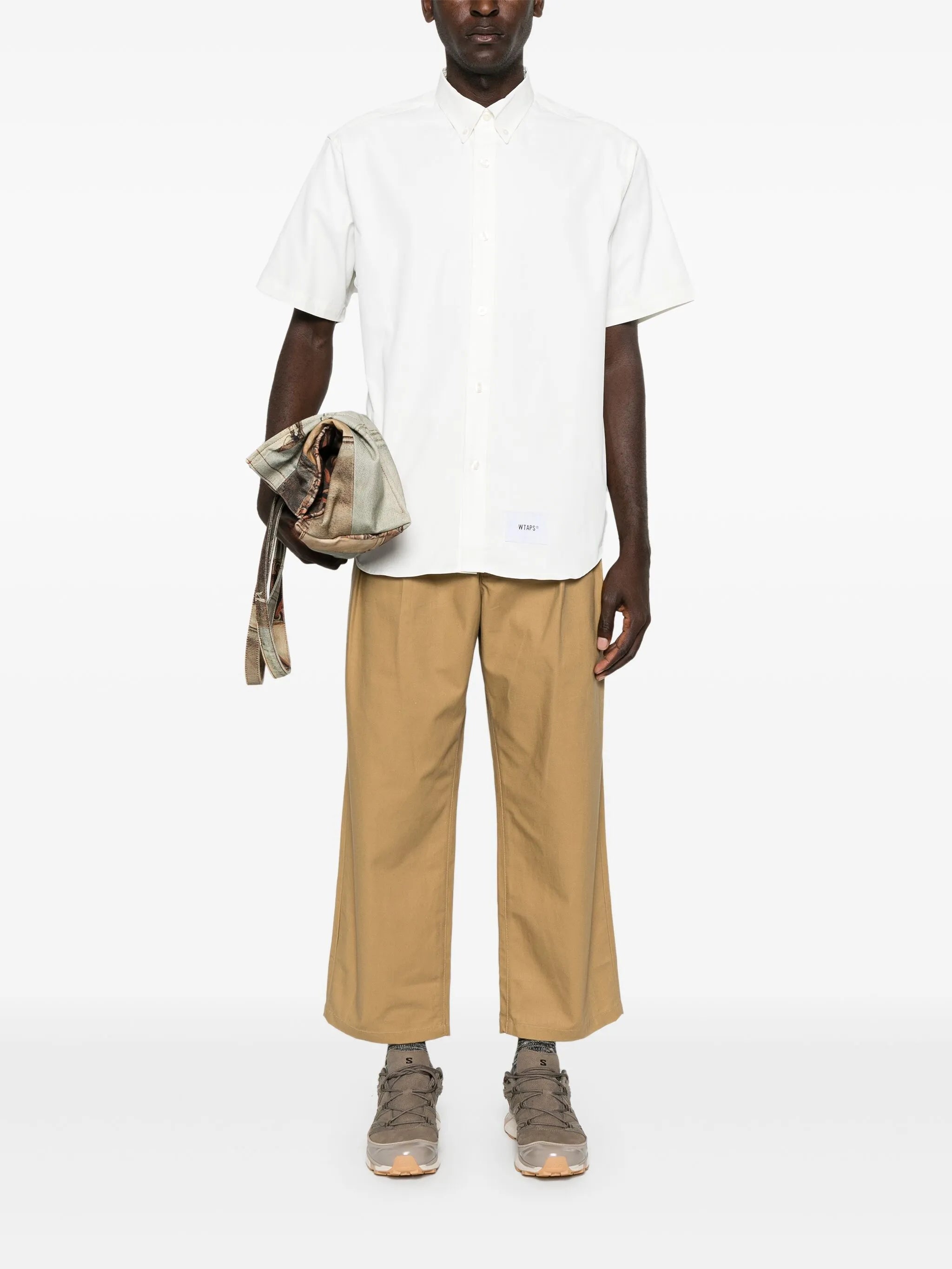 pleat-detailing cotton trousers