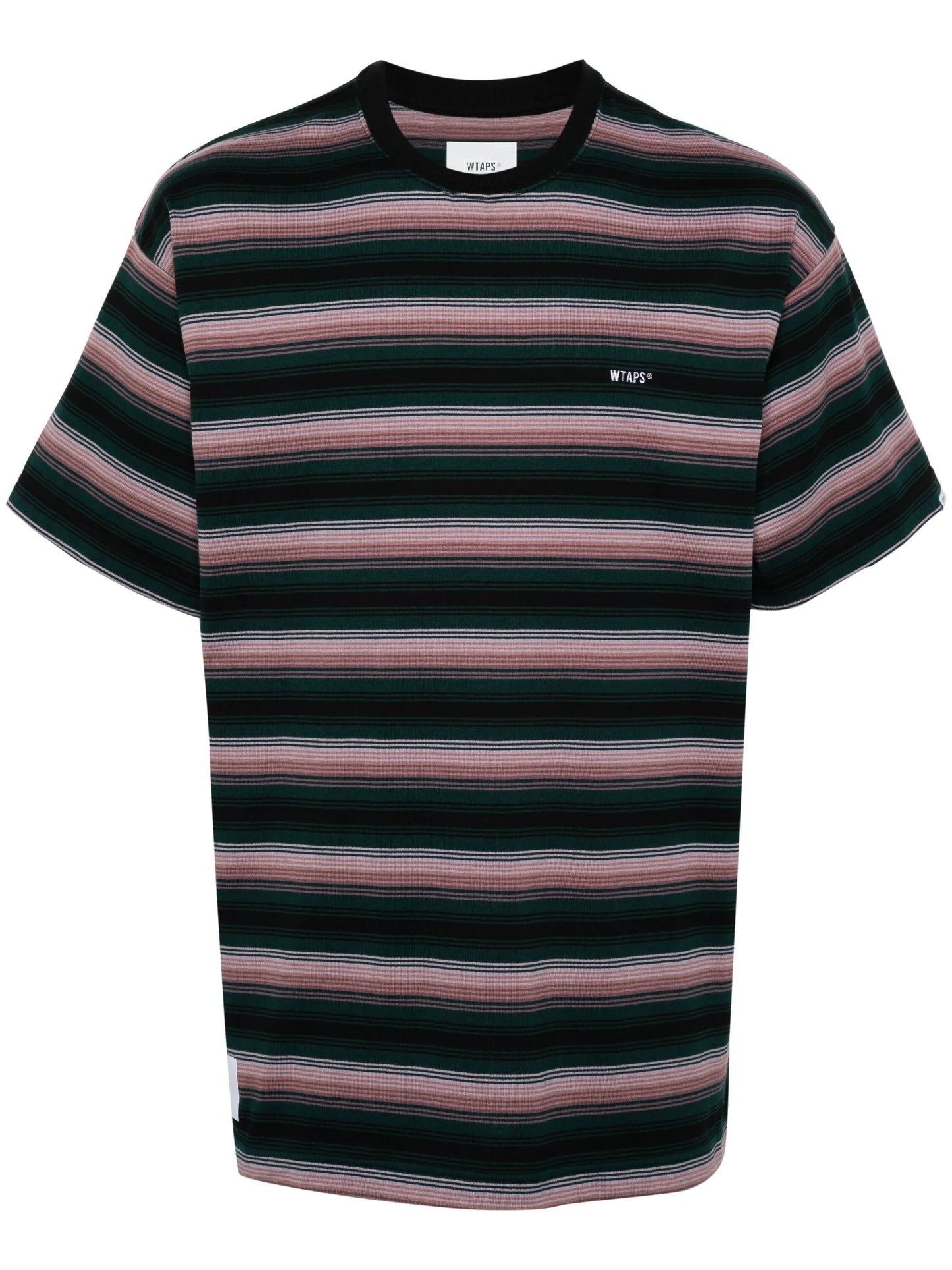 logo-embroidered striped T-shirt