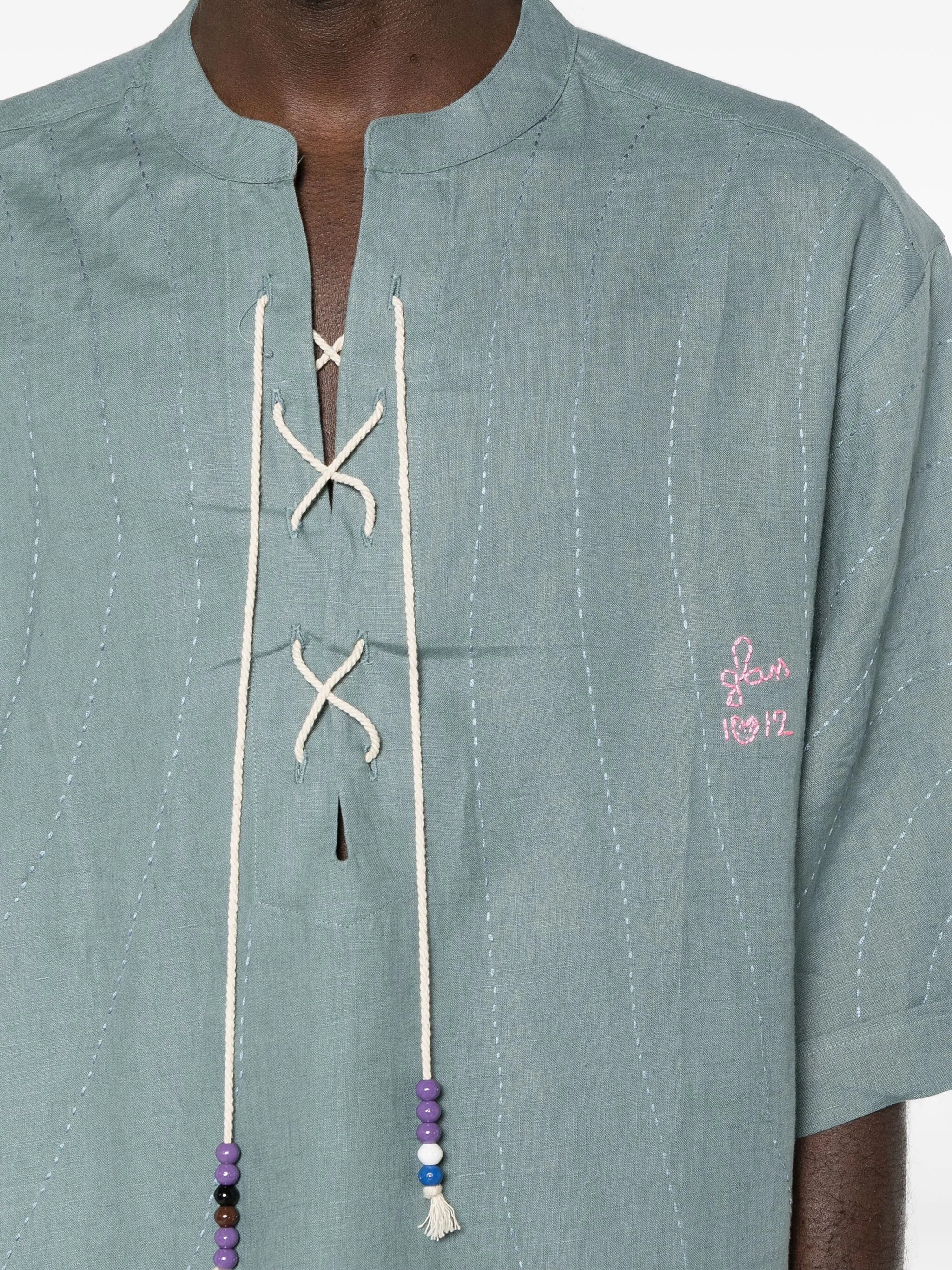 decorative-stitching linen tunic