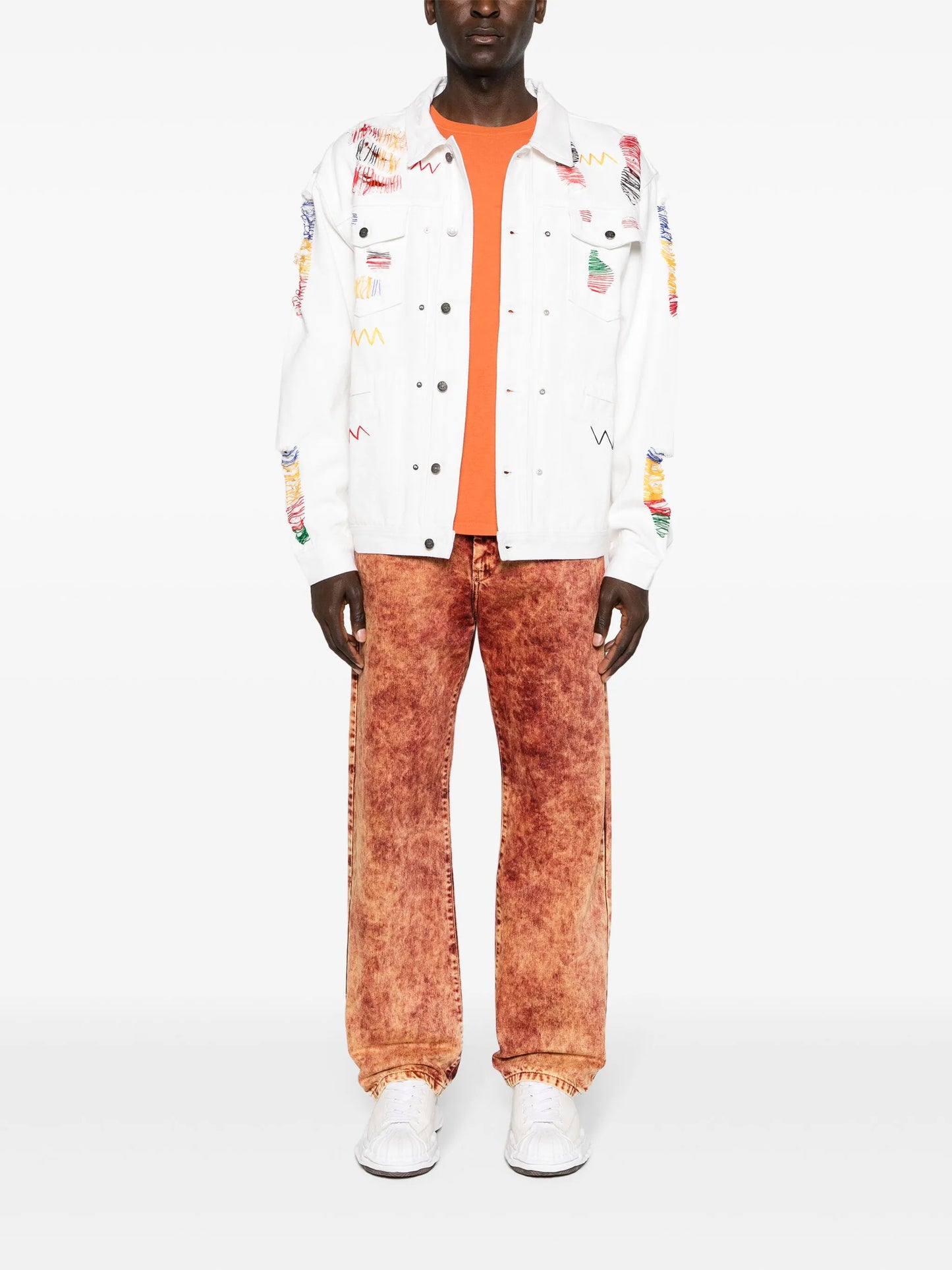 Laddering decorative-stitch jacket