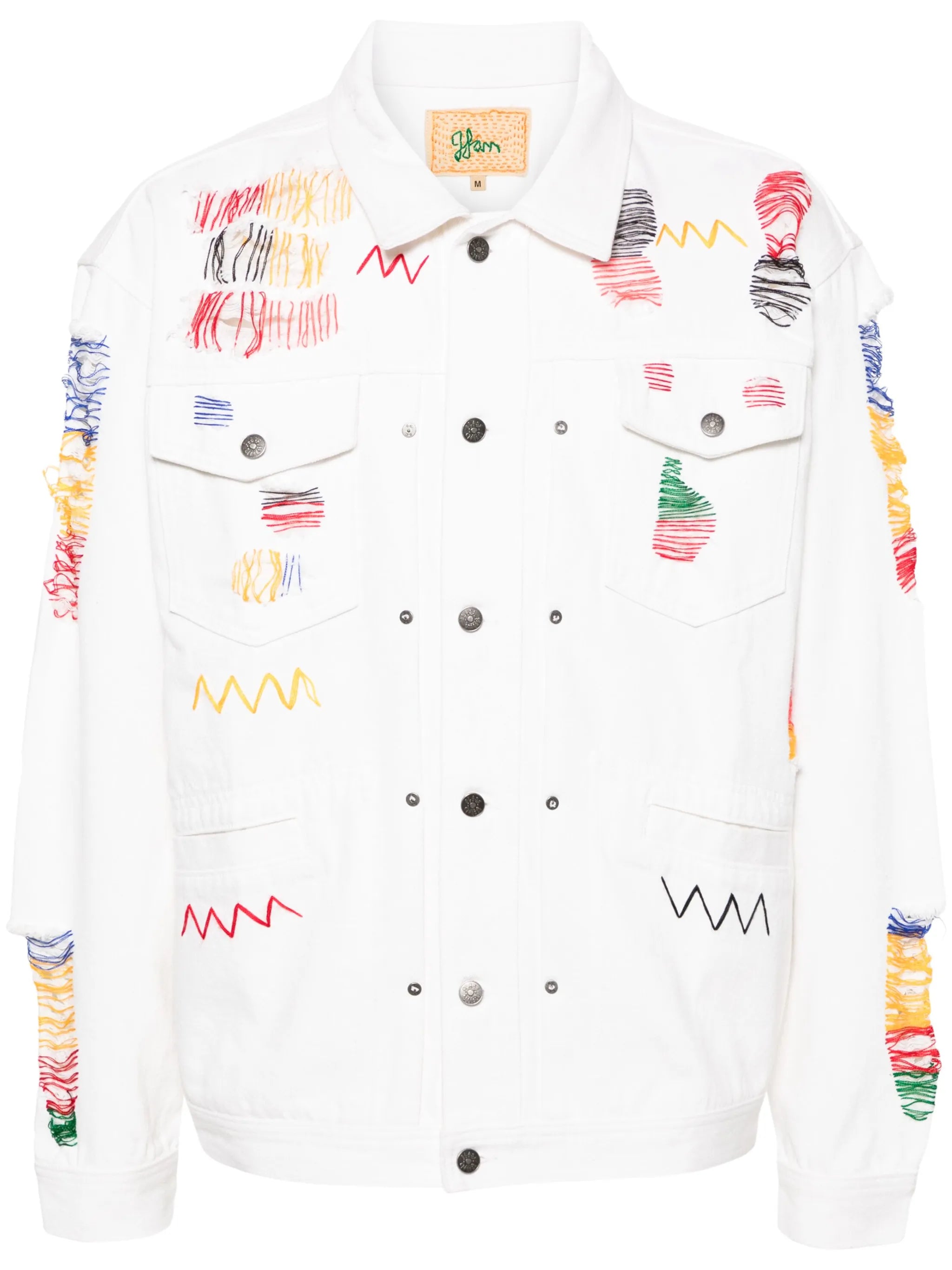 Laddering decorative-stitch jacket