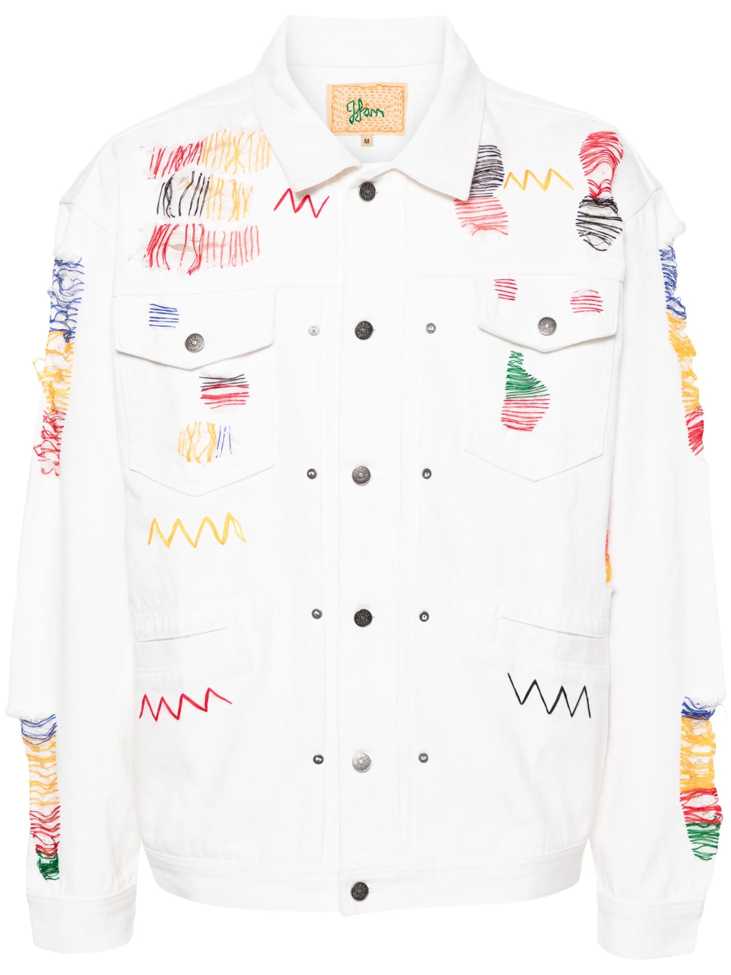 Laddering decorative-stitch jacket