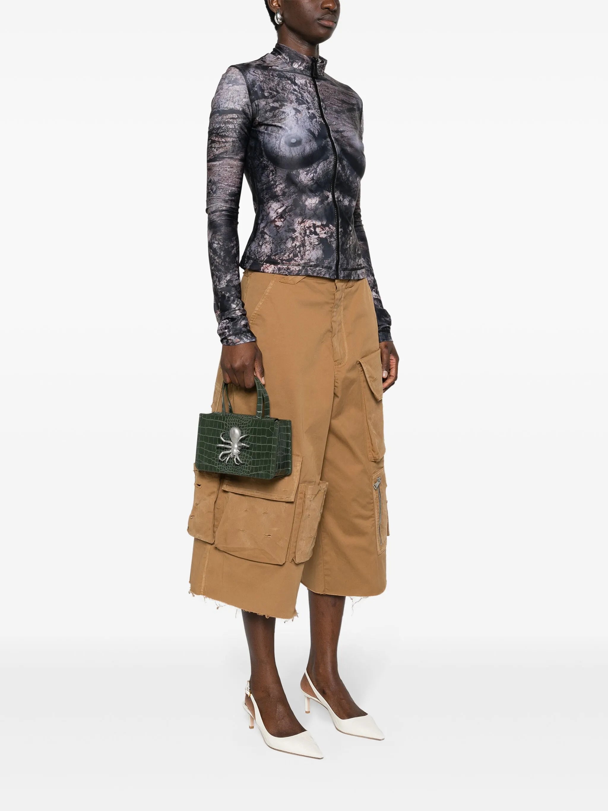 small Spider snakeskin-effect tote bag