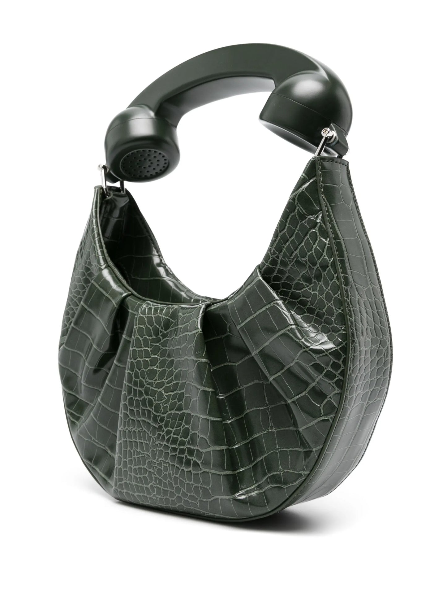 Phone snakeskin-effect tote bag