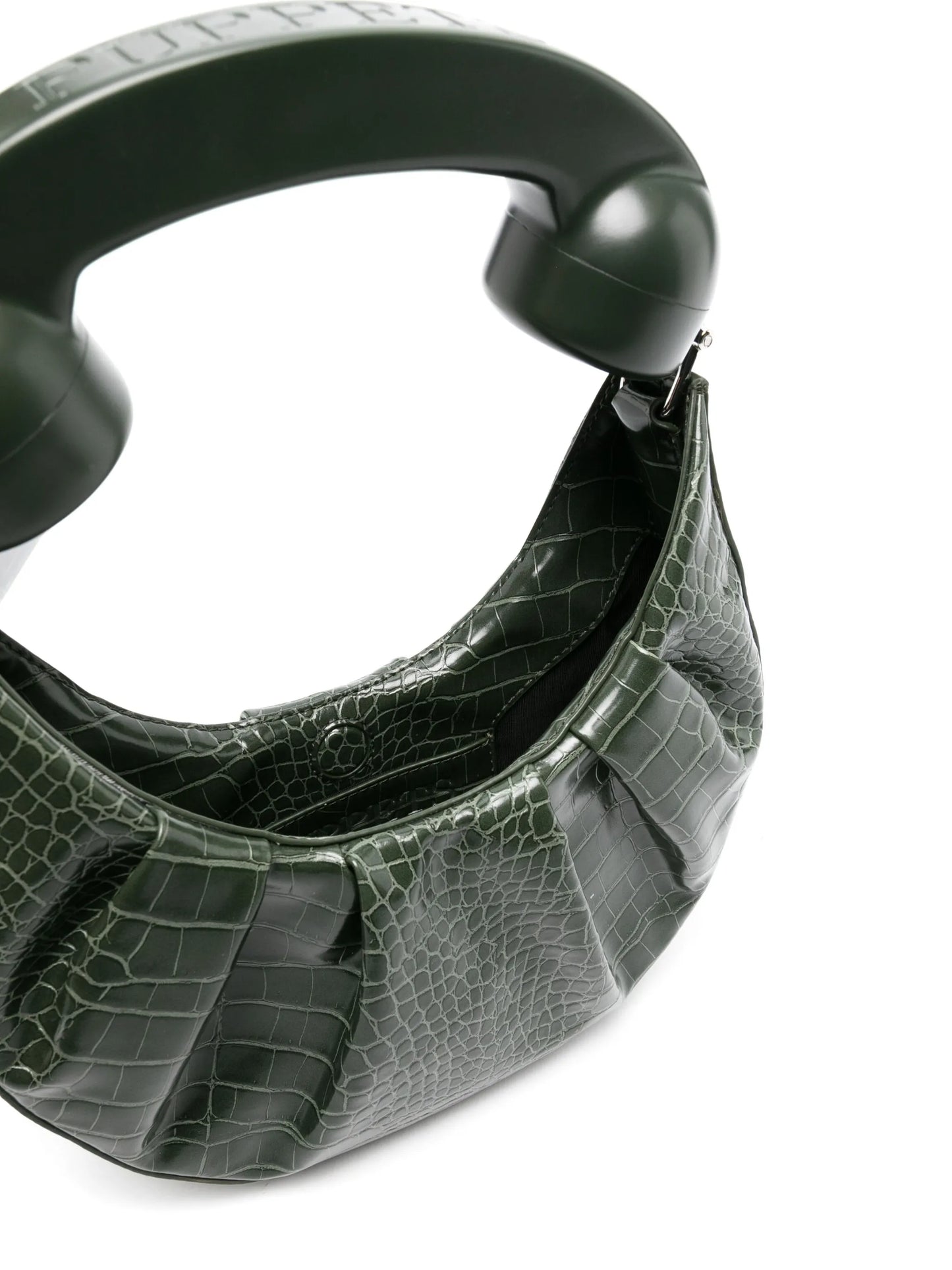 Phone snakeskin-effect tote bag