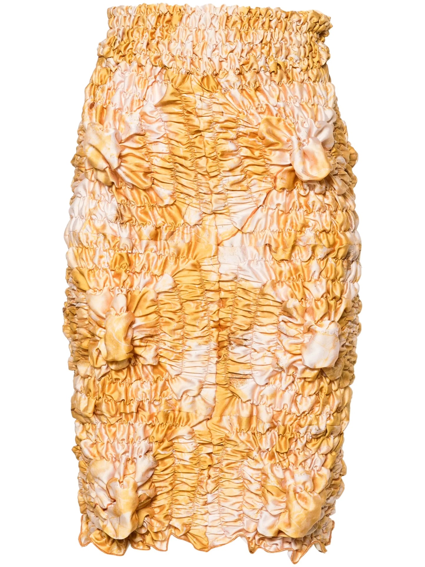 Twist shirred pencil miniskirt