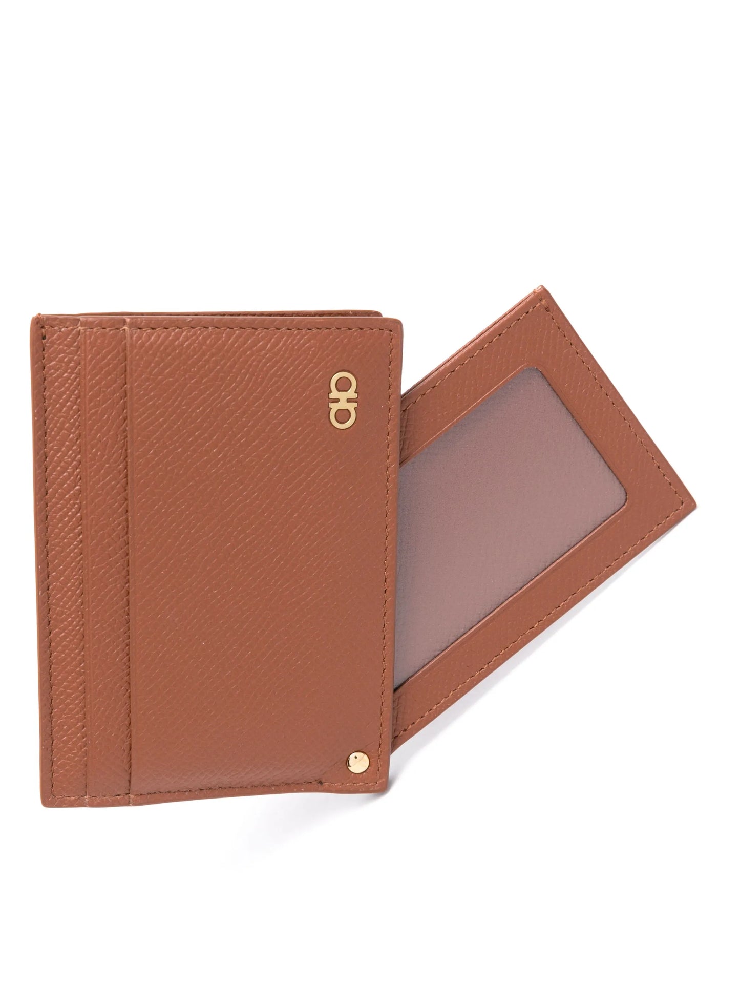 Gancini-plaque leather cardholder