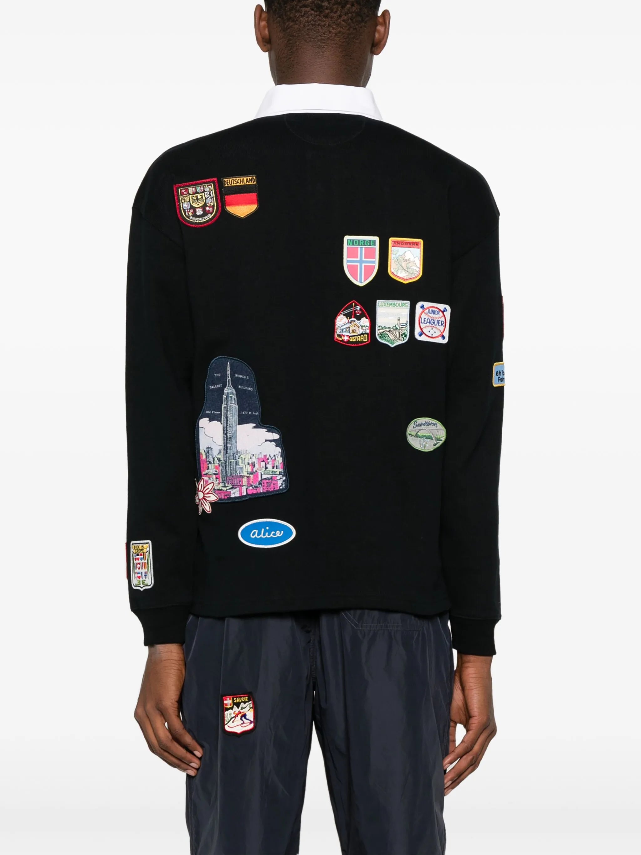 multi-patch polo shirt