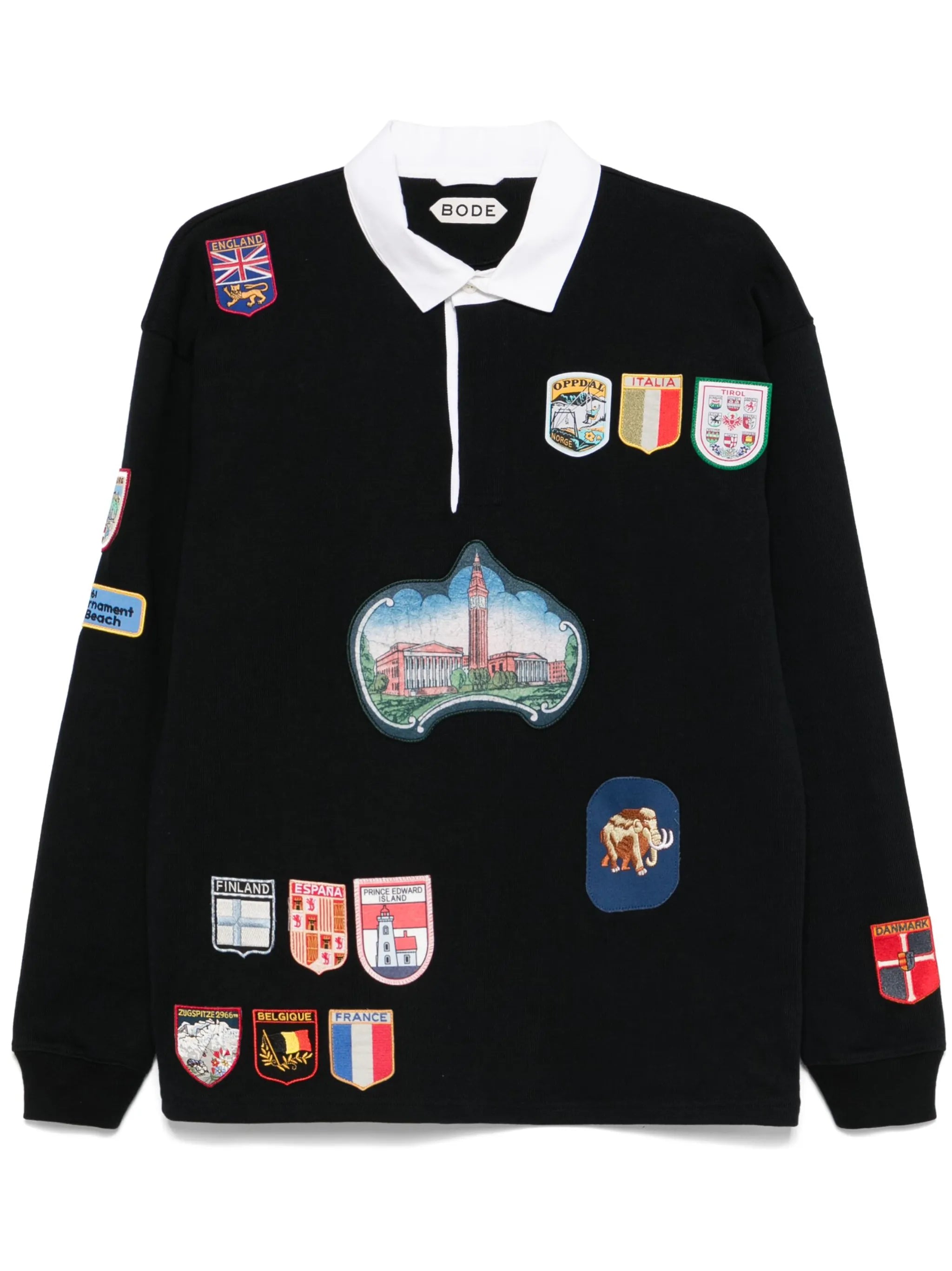 multi-patch polo shirt