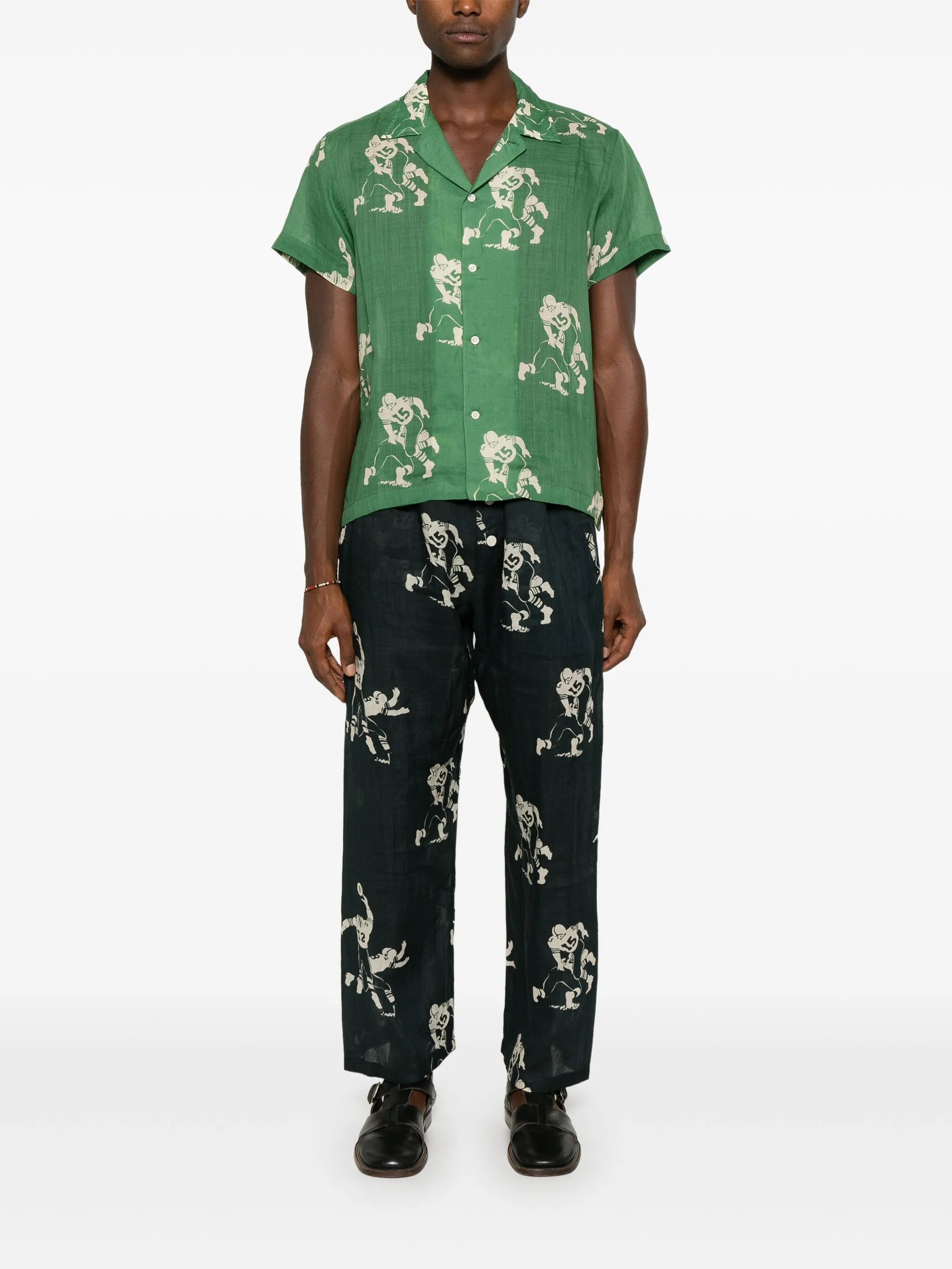 Football-pattern shirt