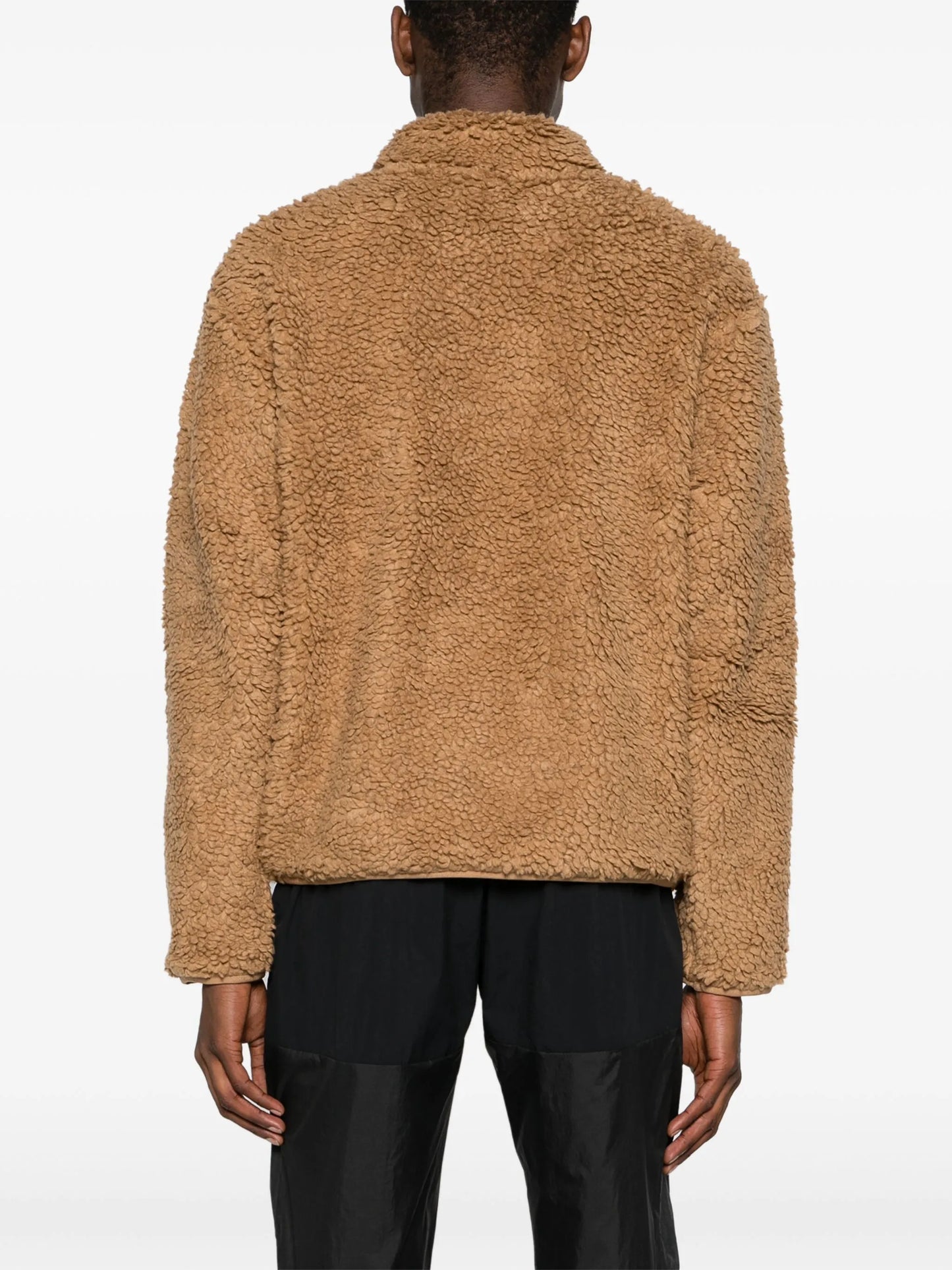 high-neck fleece sweatshirt