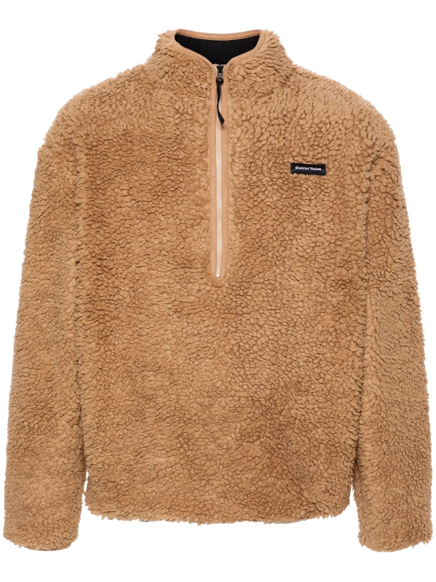 high-neck fleece sweatshirt