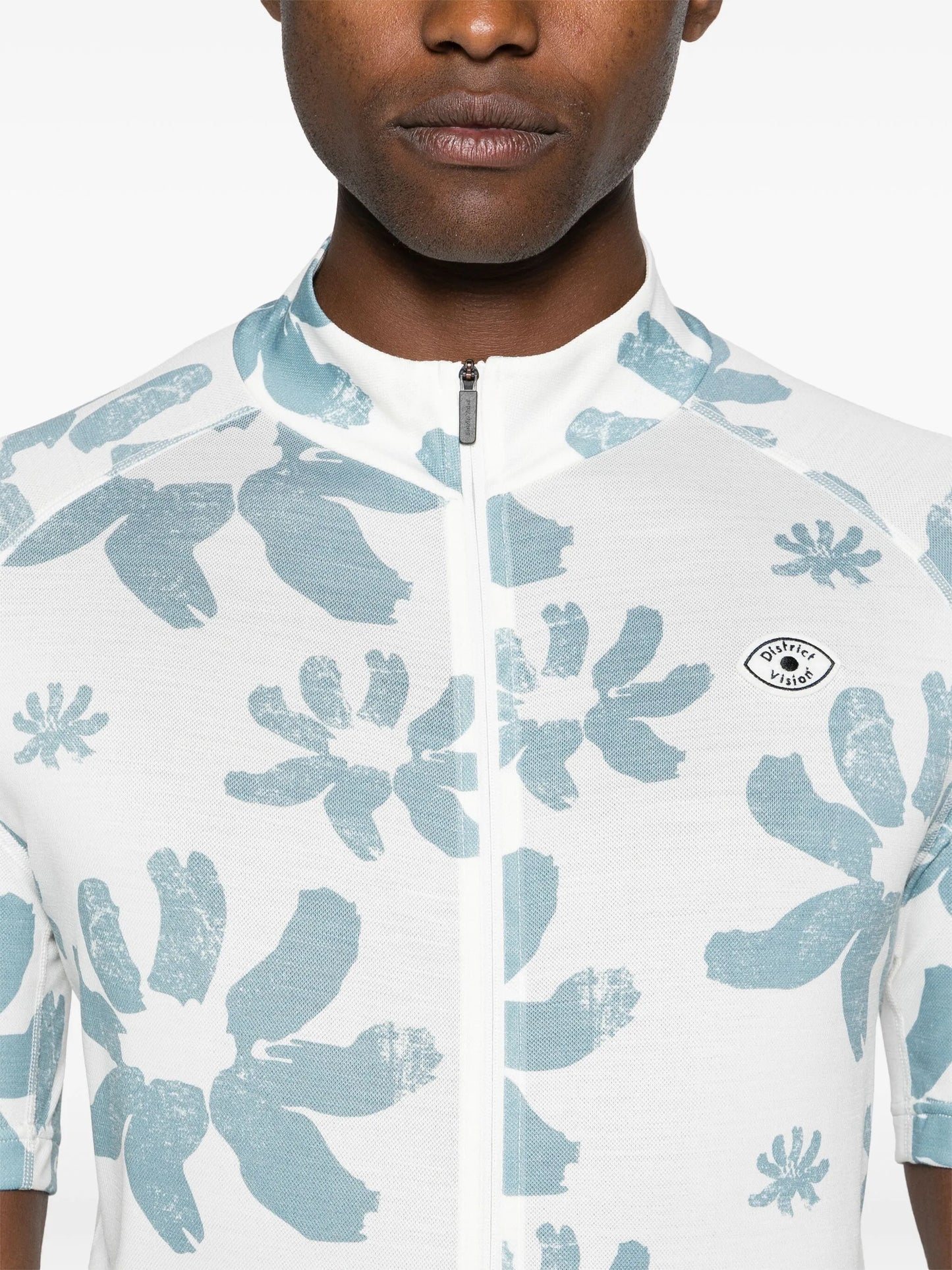 floral-print cycling top