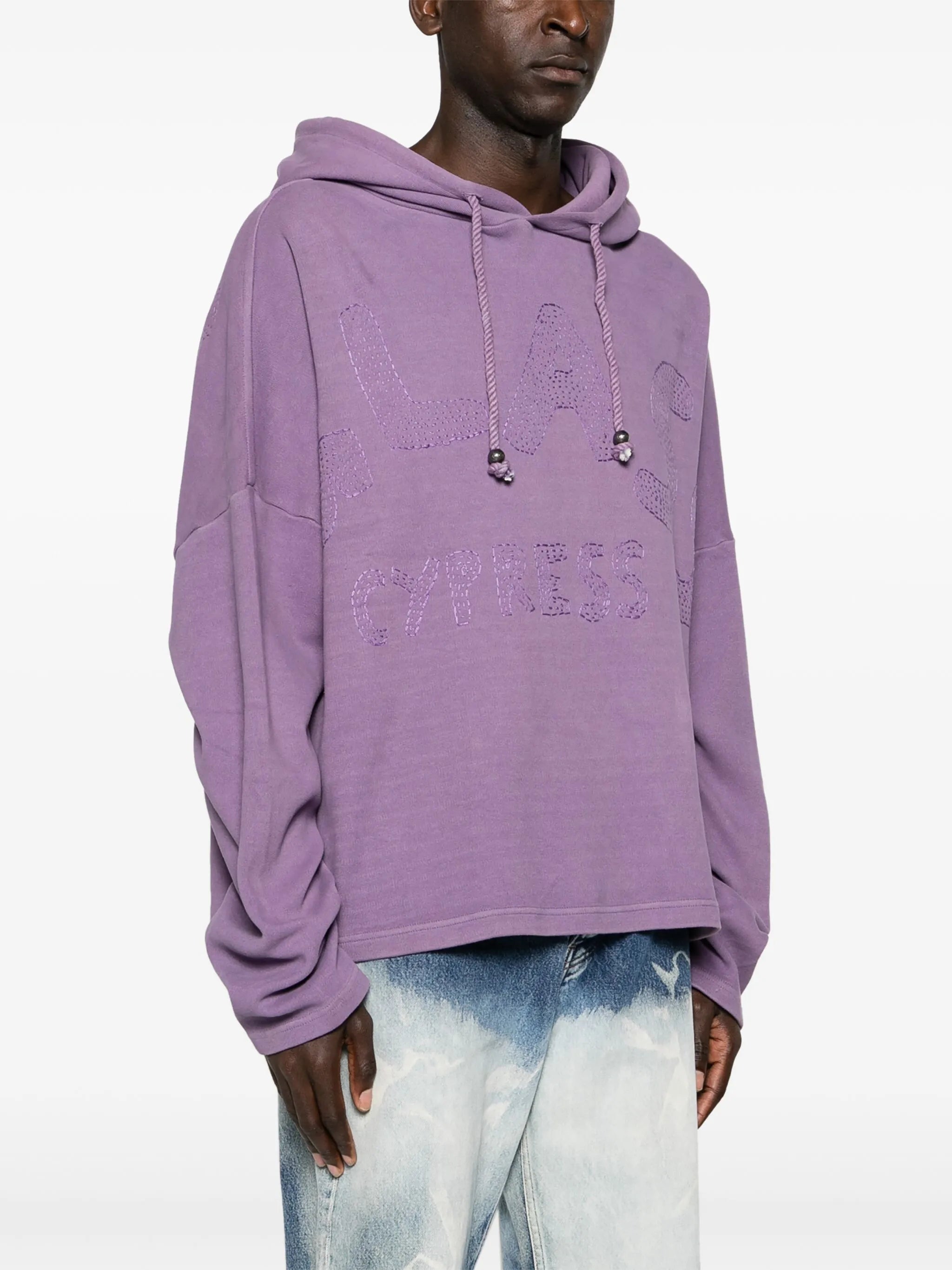 logo-embroidered slouch hoodie