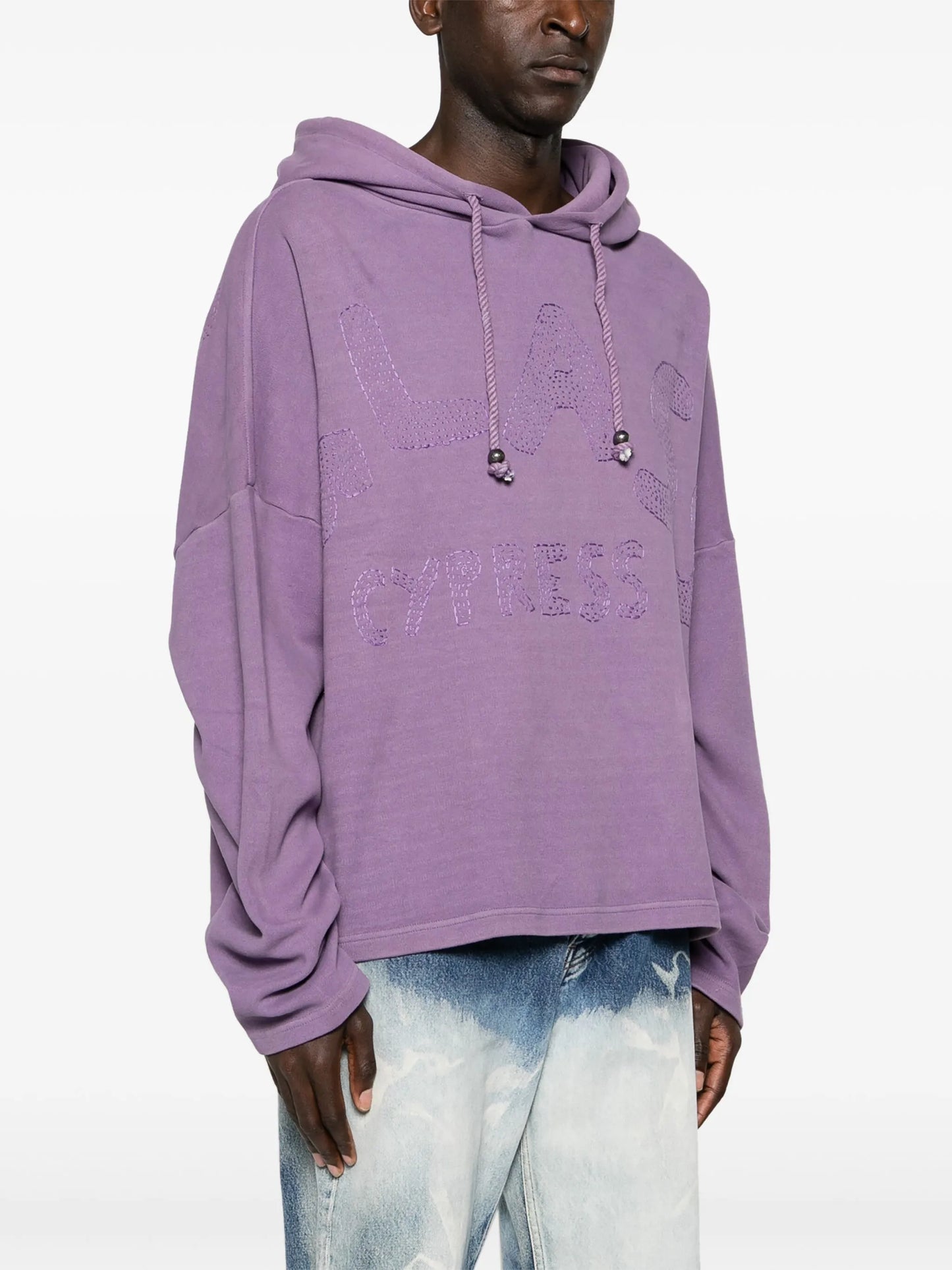 logo-embroidered slouch hoodie