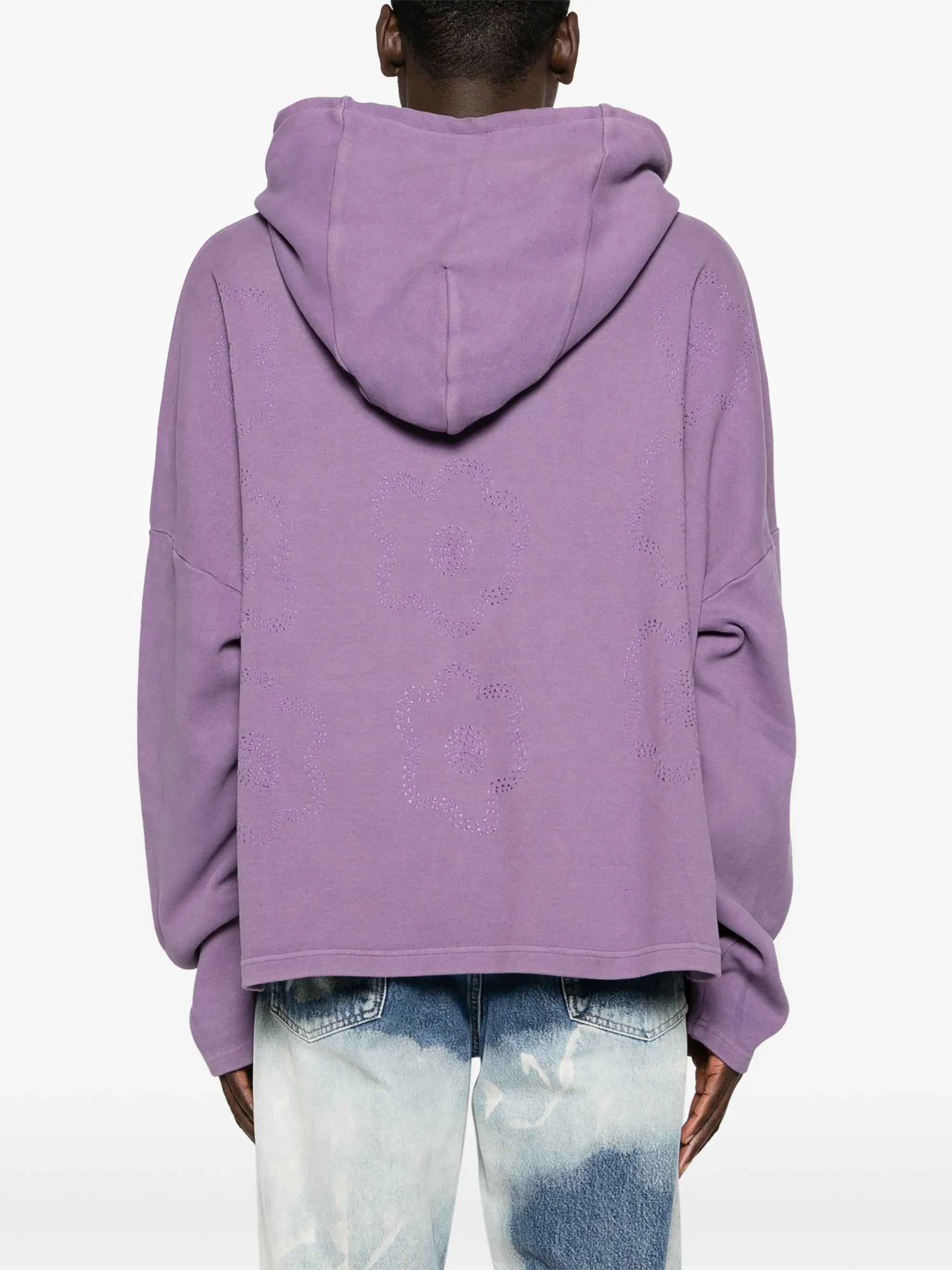 logo-embroidered slouch hoodie