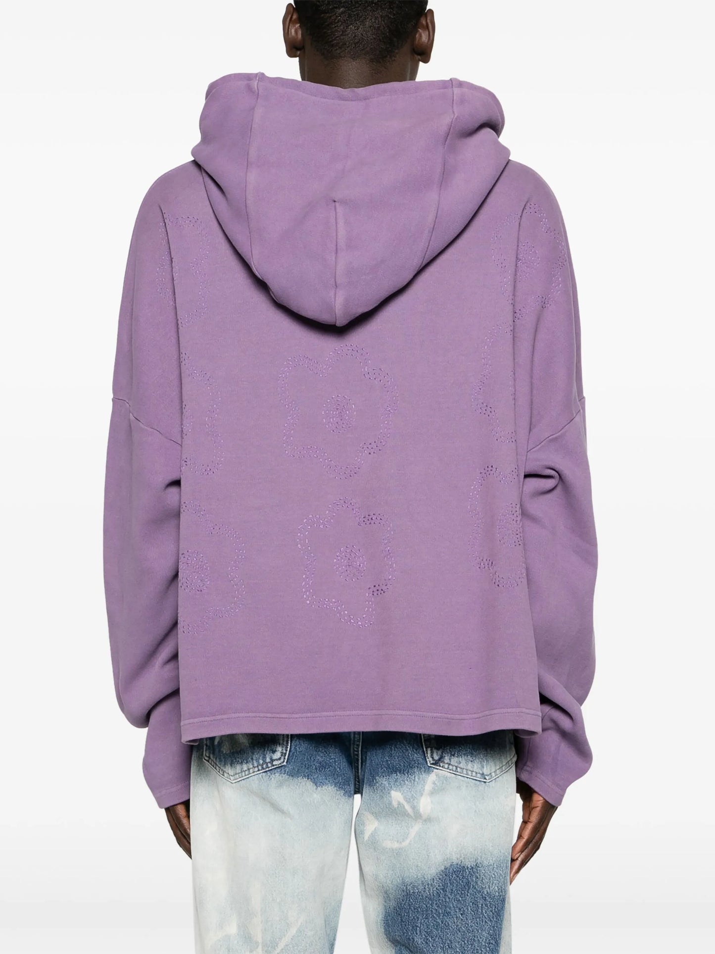 logo-embroidered slouch hoodie